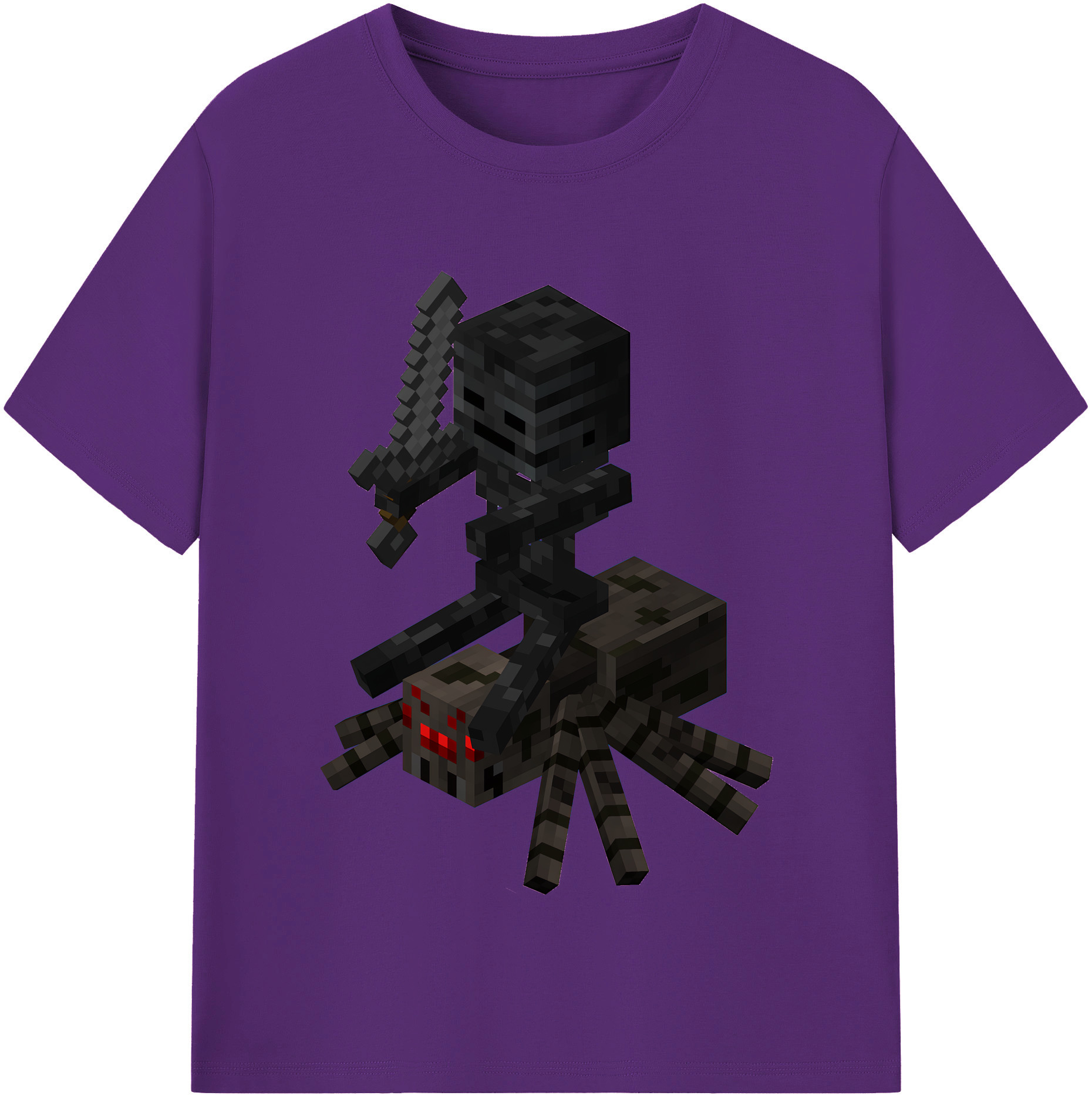 （画像用） マインクラフト ブロックの世界 Minecraft MC Block world 綿100％半袖Tシャツ（フロントプリント）