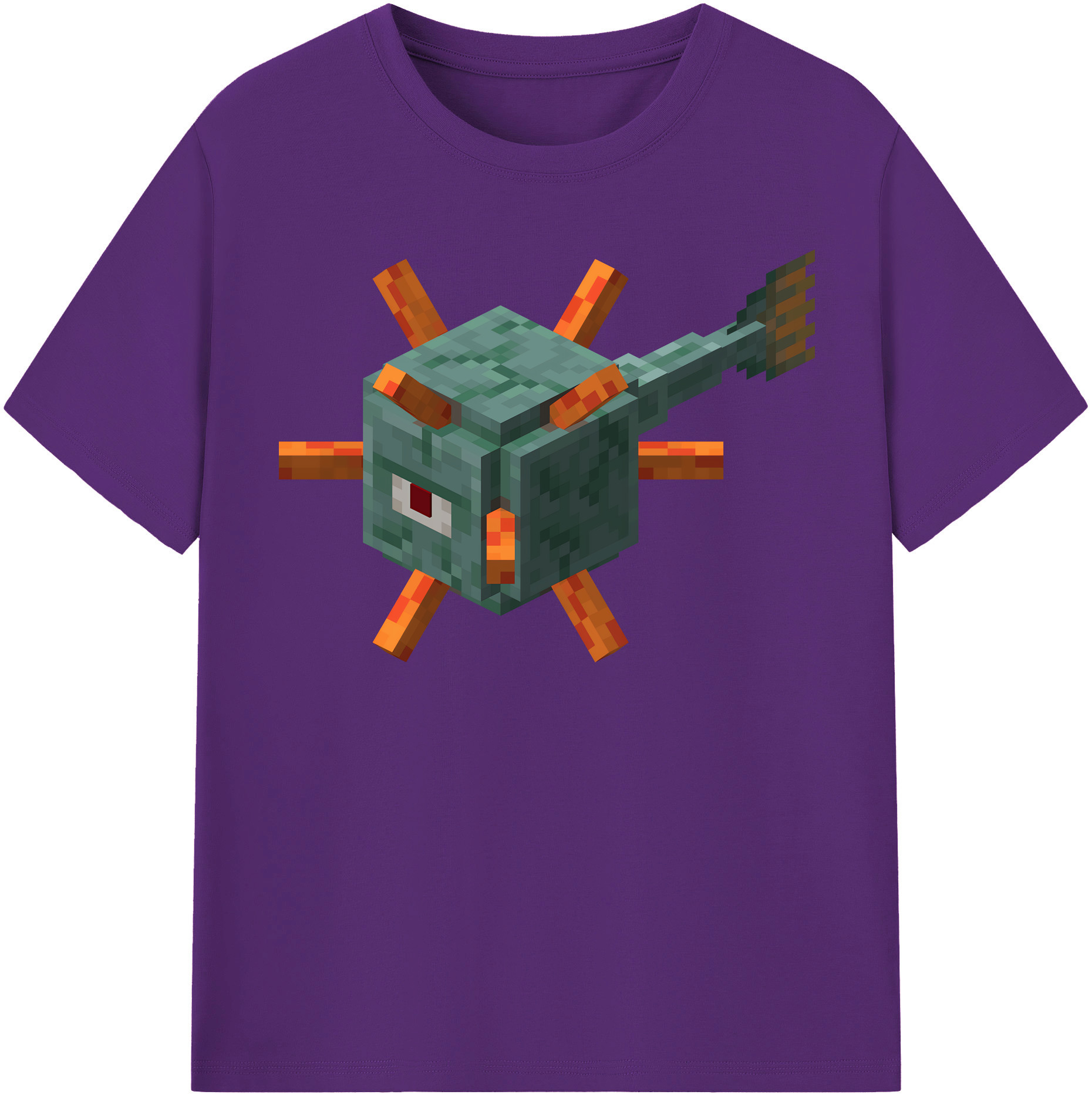（画像用） マインクラフト ブロックの世界 Minecraft MC Block world 綿100％半袖Tシャツ（フロントプリント）