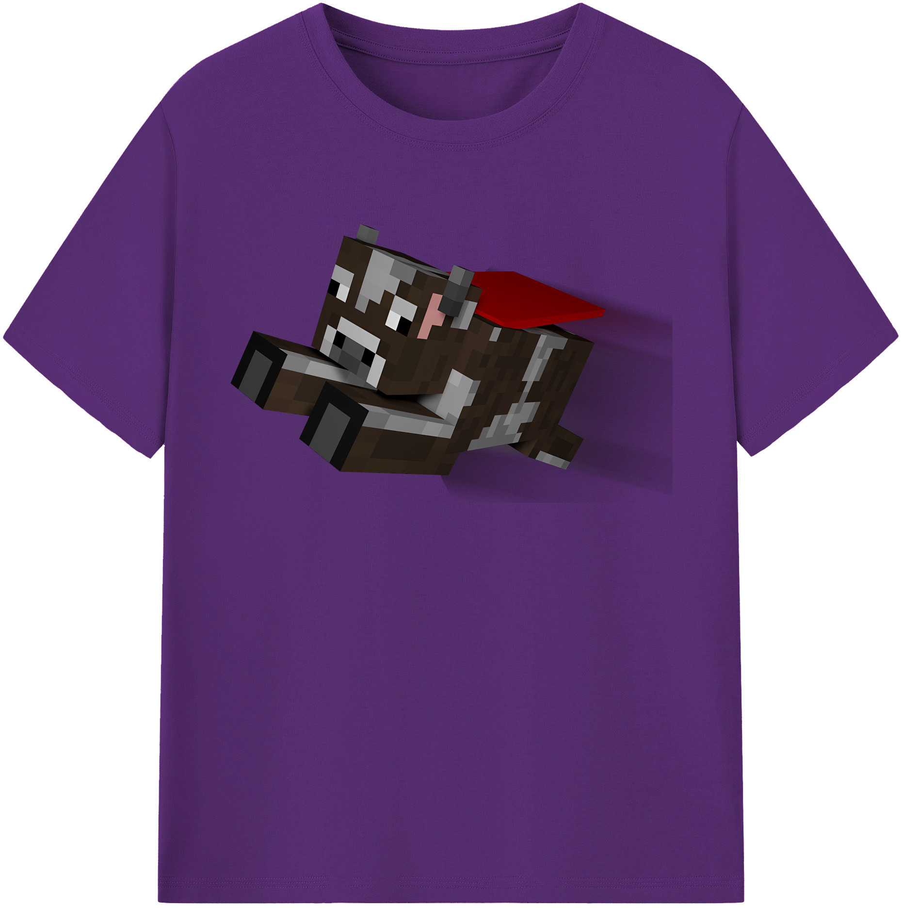 （画像用） マインクラフト ブロックの世界 Minecraft MC Block world 綿100％半袖Tシャツ（フロントプリント）