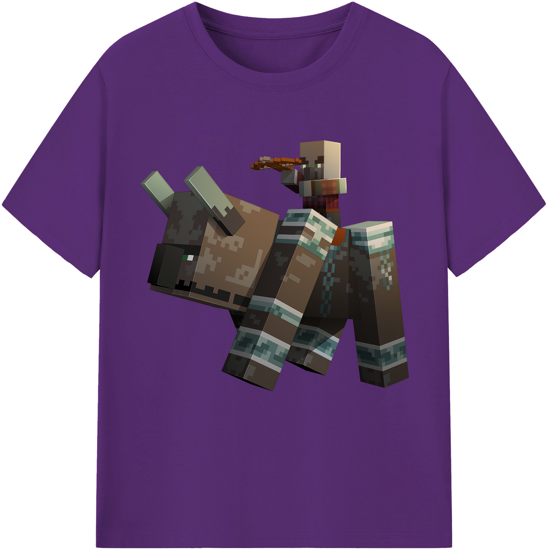 （画像用） マインクラフト ブロックの世界 Minecraft MC Block world 綿100％半袖Tシャツ（フロントプリント）