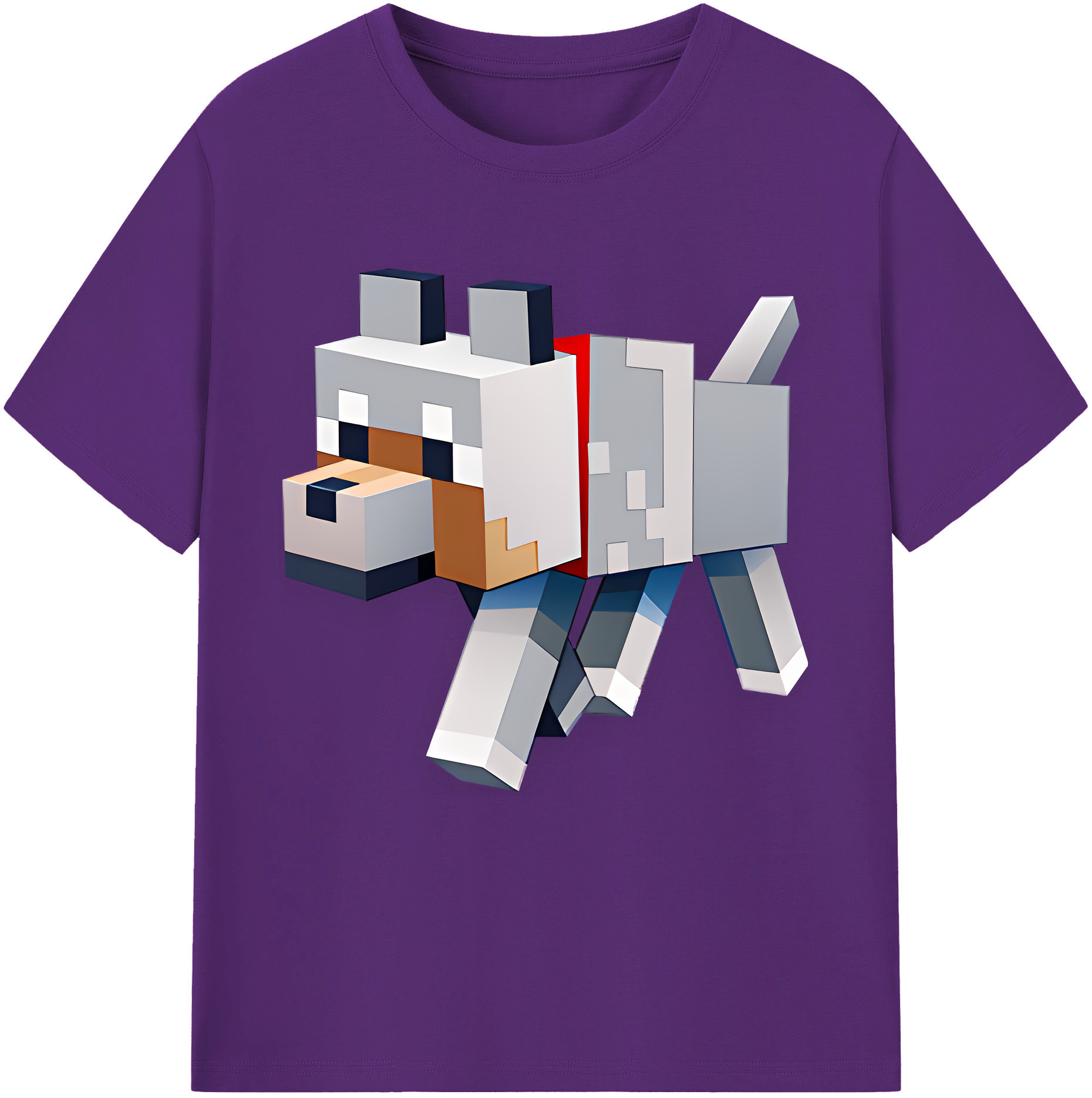 （画像用） マインクラフト ブロックの世界 Minecraft MC Block world 綿100％半袖Tシャツ（フロントプリント）