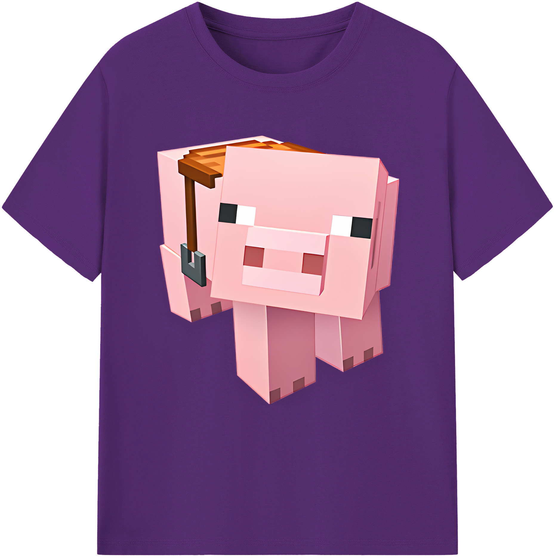 （画像用） マインクラフト ブロックの世界 Minecraft MC Block world 綿100％半袖Tシャツ（フロントプリント）