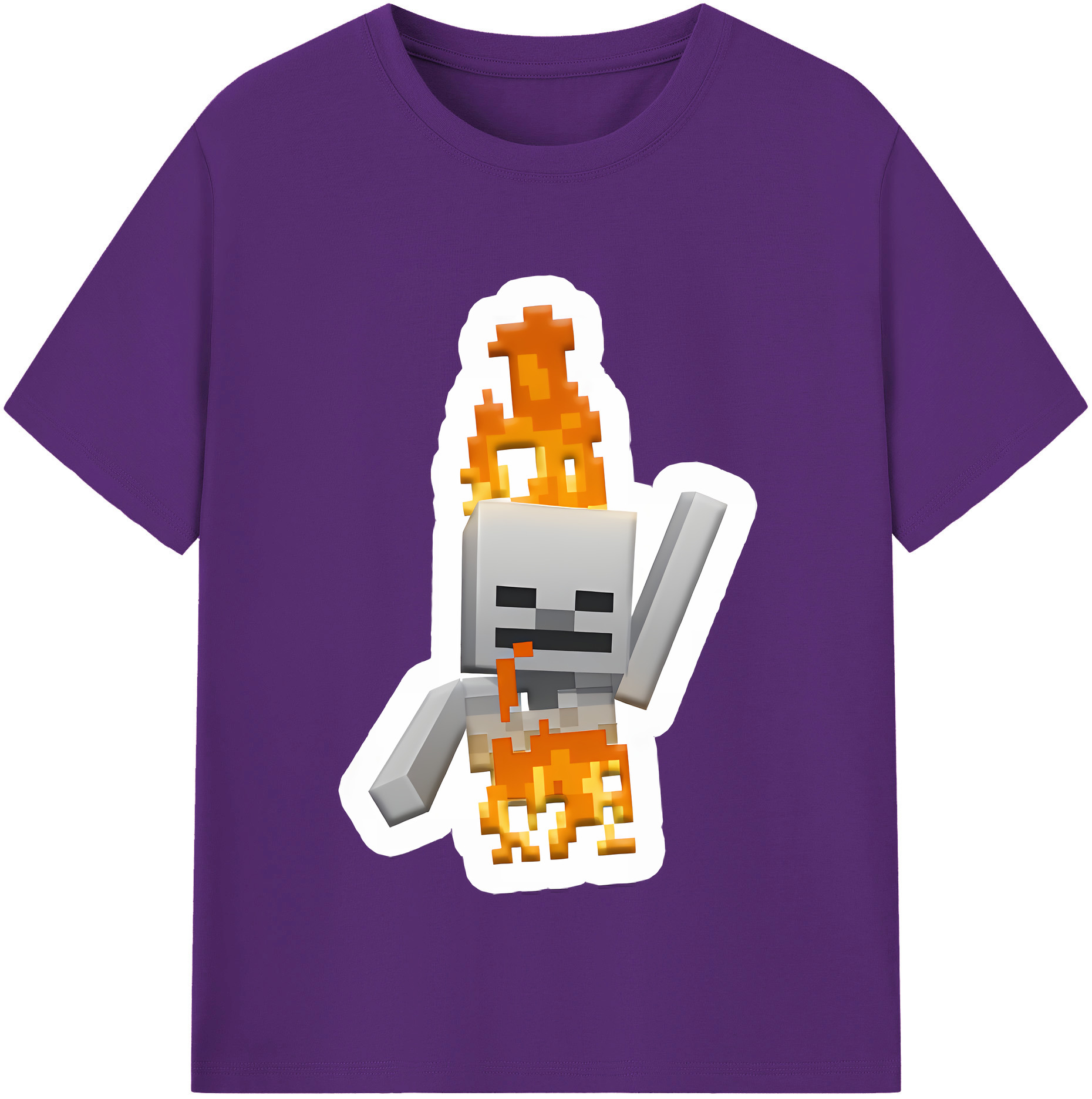 （画像用） マインクラフト ブロックの世界 Minecraft MC Block world 綿100％半袖Tシャツ（フロントプリント）