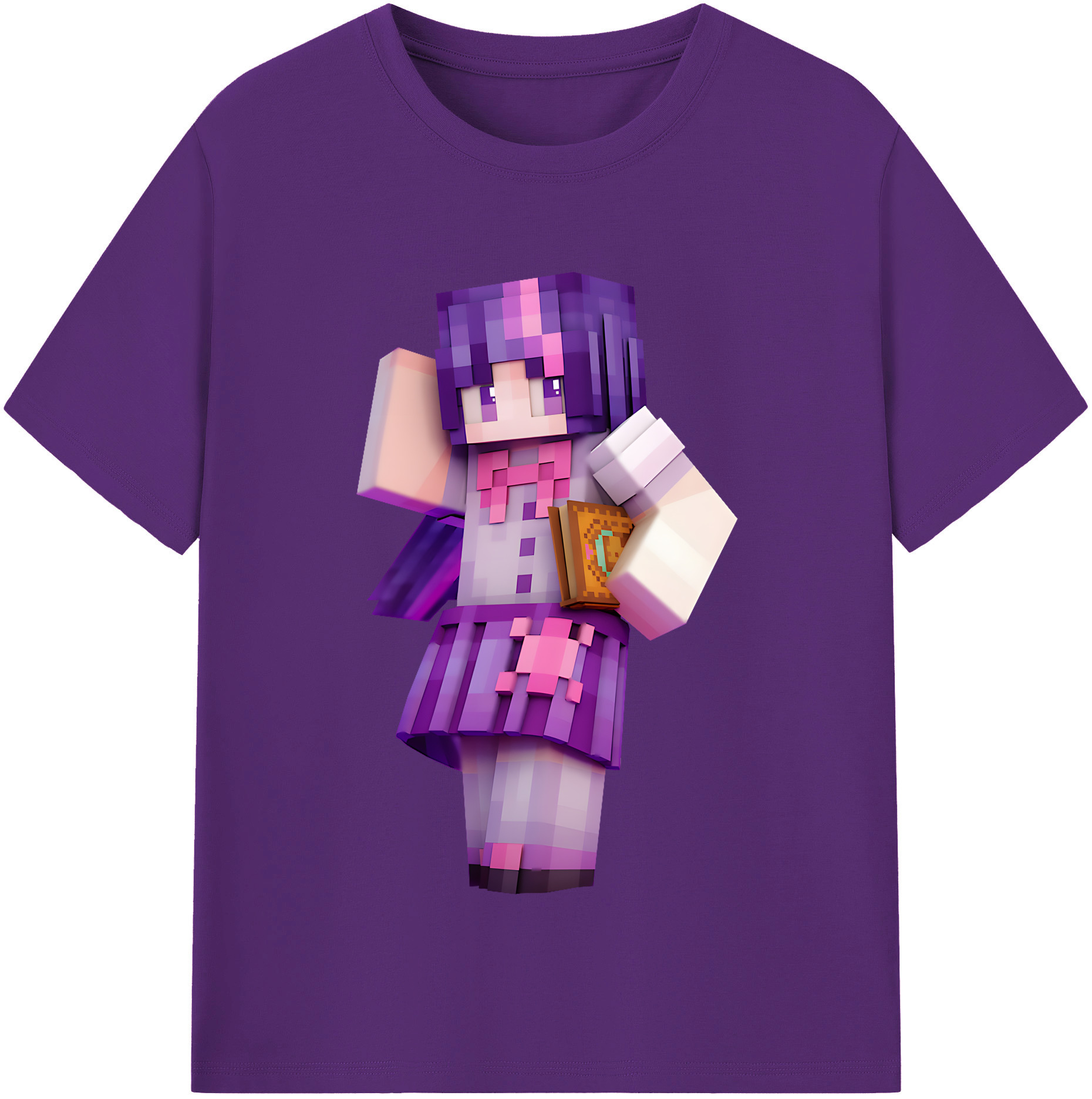 （画像用） マインクラフト ブロックの世界 Minecraft MC Block world 綿100％半袖Tシャツ（フロントプリント）