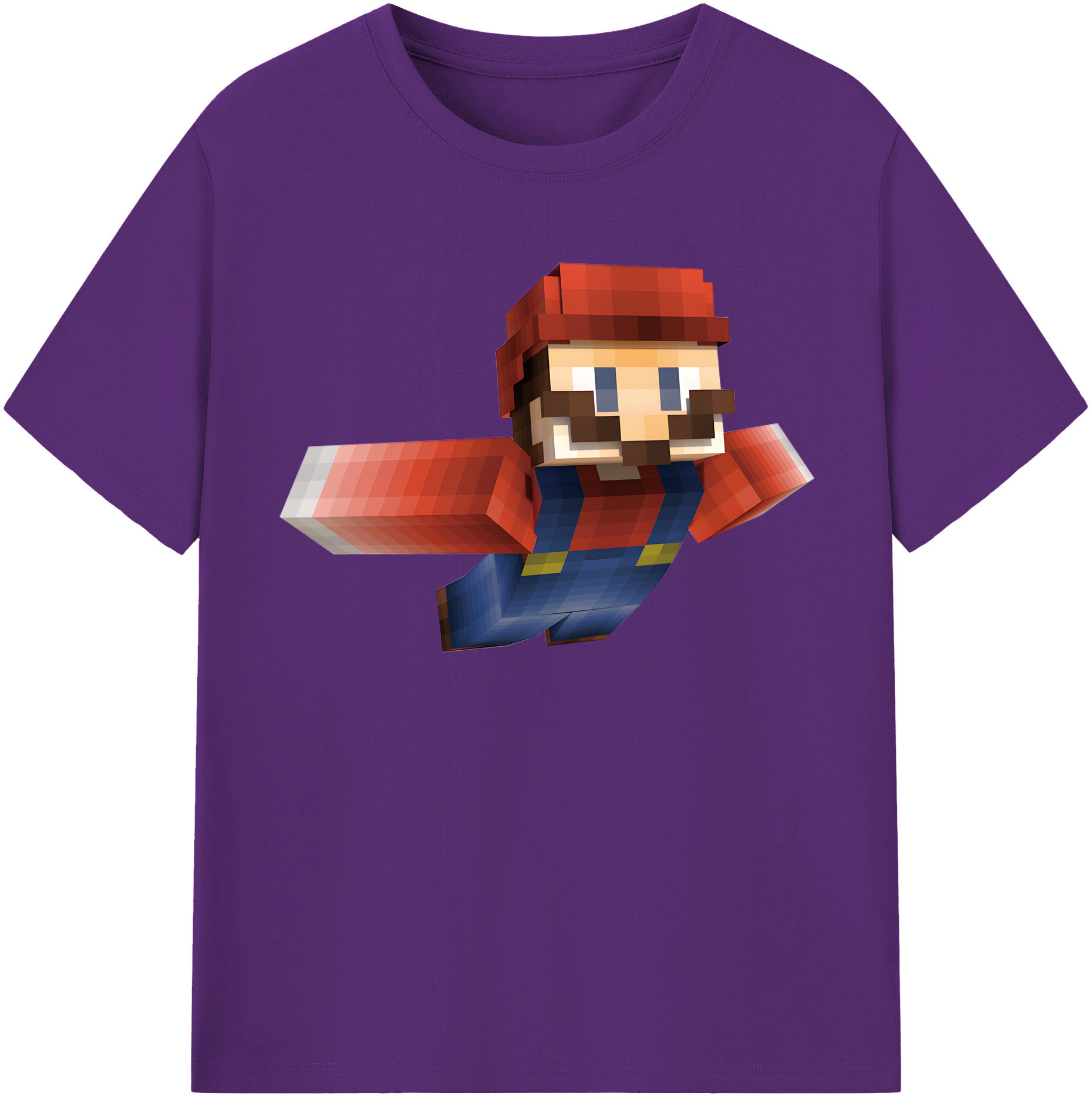（画像用） マインクラフト ブロックの世界 Minecraft MC Block world 綿100％半袖Tシャツ（フロントプリント）