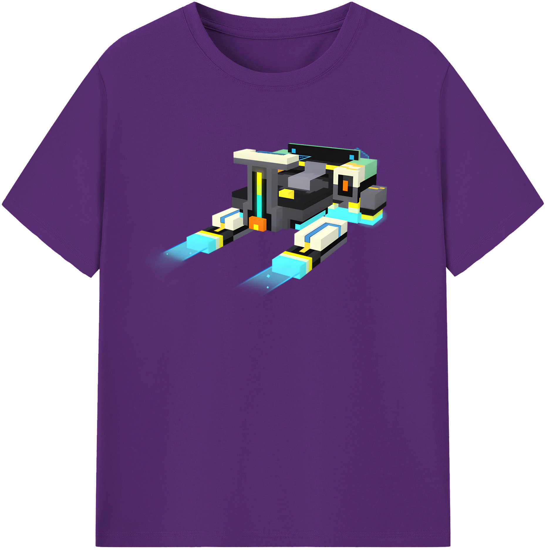 （画像用） マインクラフト ブロックの世界 Minecraft MC Block world 綿100％半袖Tシャツ（フロントプリント）