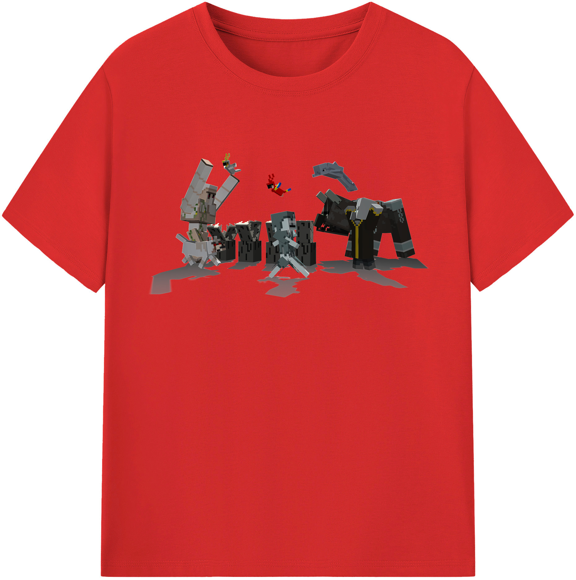 （画像用） マインクラフト ブロックの世界 Minecraft MC Block world 綿100％半袖Tシャツ（フロントプリント）