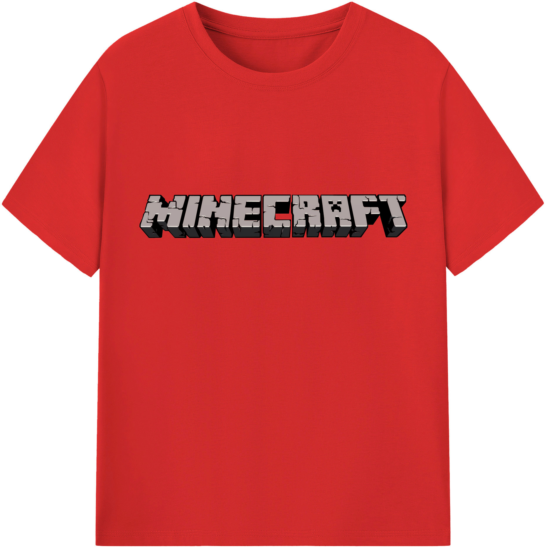 （画像用） マインクラフト ブロックの世界 Minecraft MC Block world 綿100％半袖Tシャツ（フロントプリント）