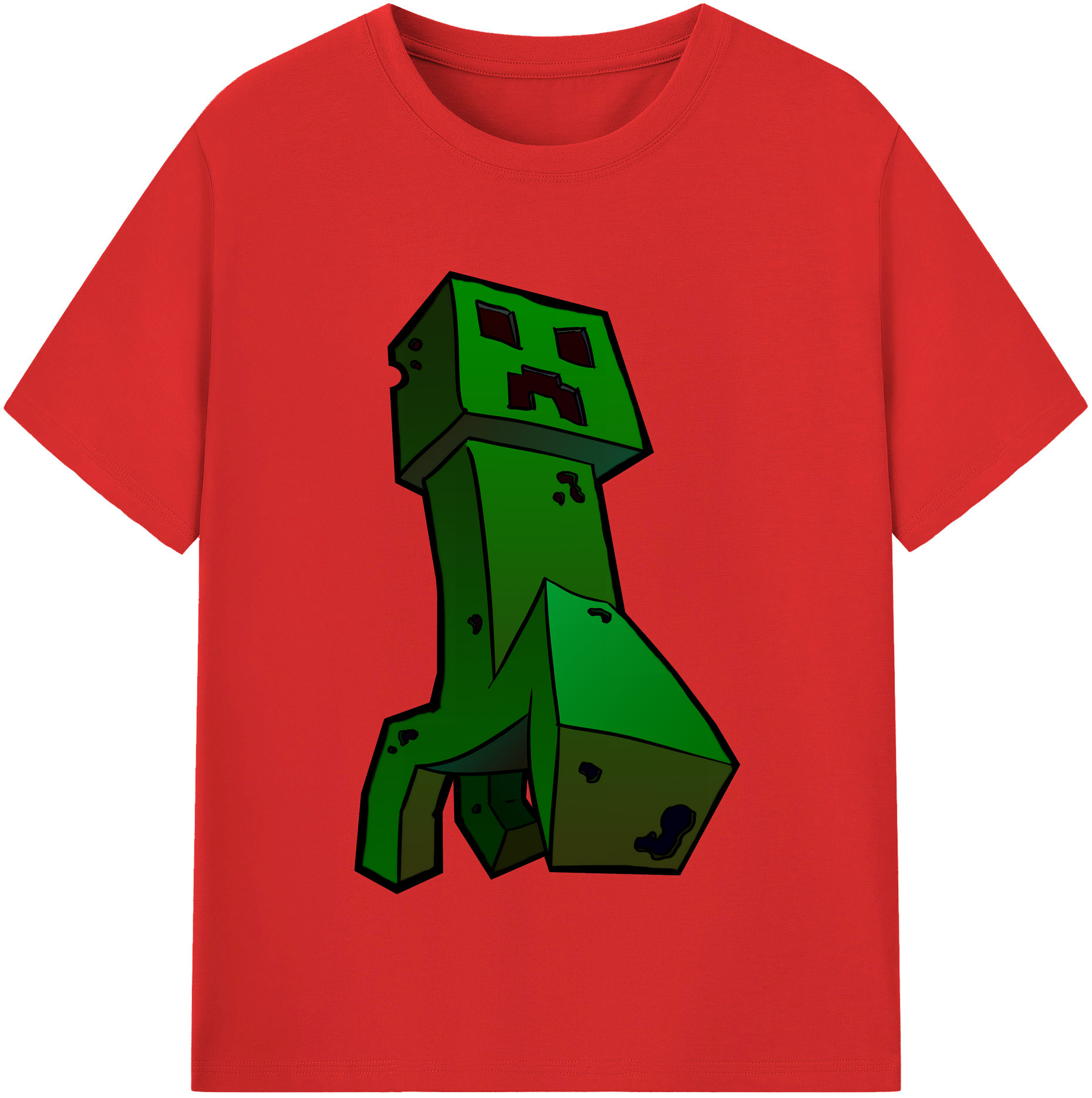 （画像用） マインクラフト ブロックの世界 Minecraft MC Block world 綿100％半袖Tシャツ（フロントプリント）