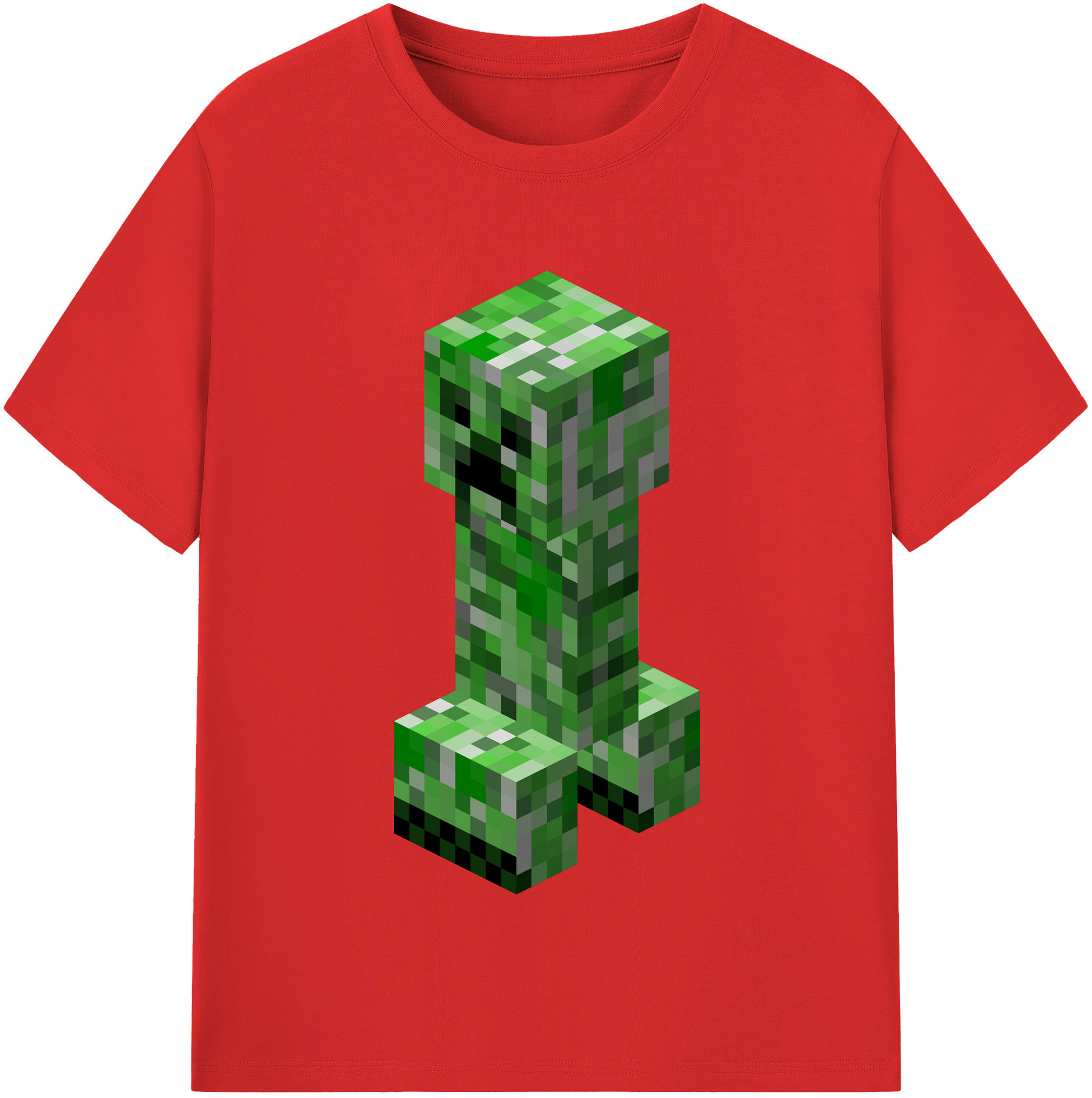 （画像用） マインクラフト ブロックの世界 Minecraft MC Block world 綿100％半袖Tシャツ（フロントプリント）