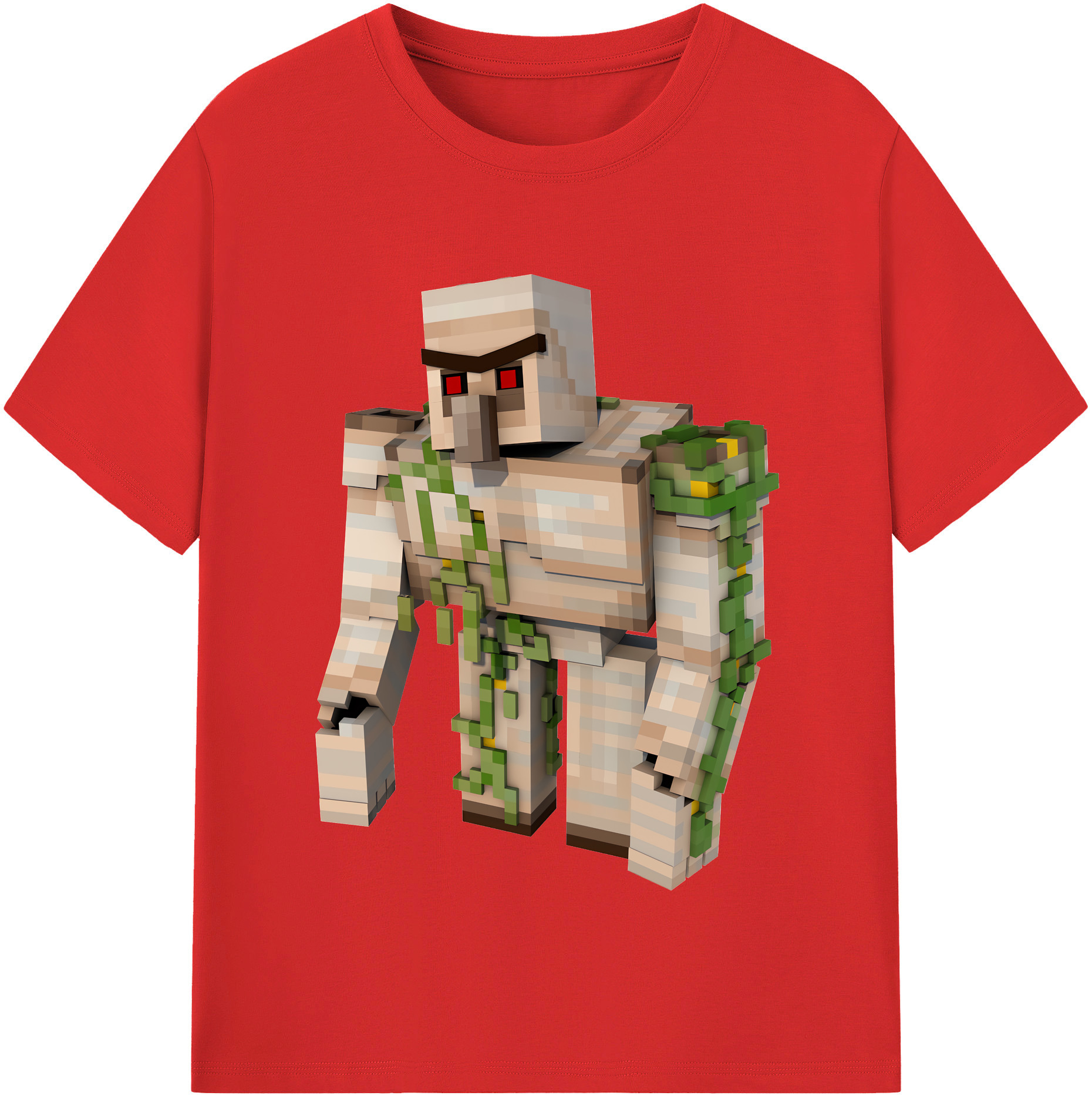 （画像用） マインクラフト ブロックの世界 Minecraft MC Block world 綿100％半袖Tシャツ（フロントプリント）