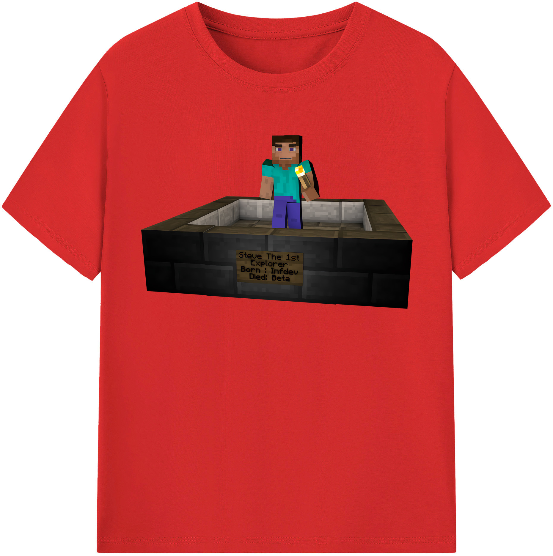 （画像用） マインクラフト ブロックの世界 Minecraft MC Block world 綿100％半袖Tシャツ（フロントプリント）