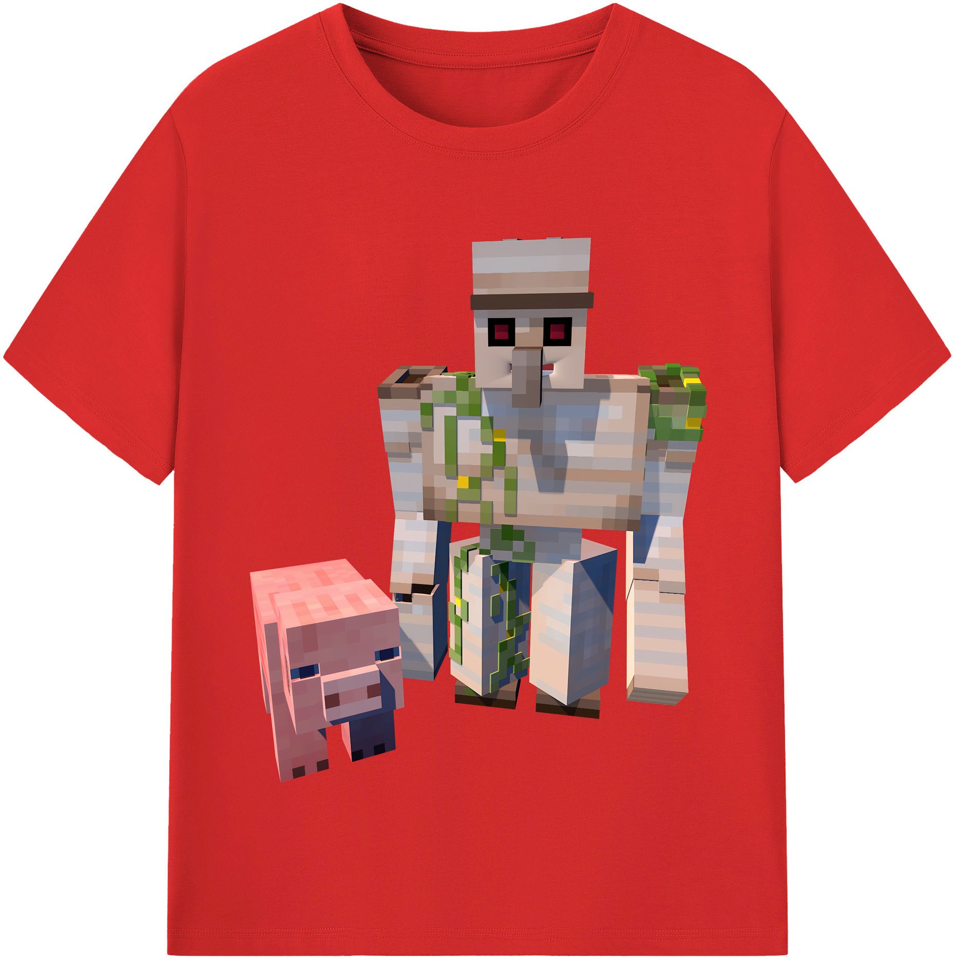 （画像用） マインクラフト ブロックの世界 Minecraft MC Block world 綿100％半袖Tシャツ（フロントプリント）