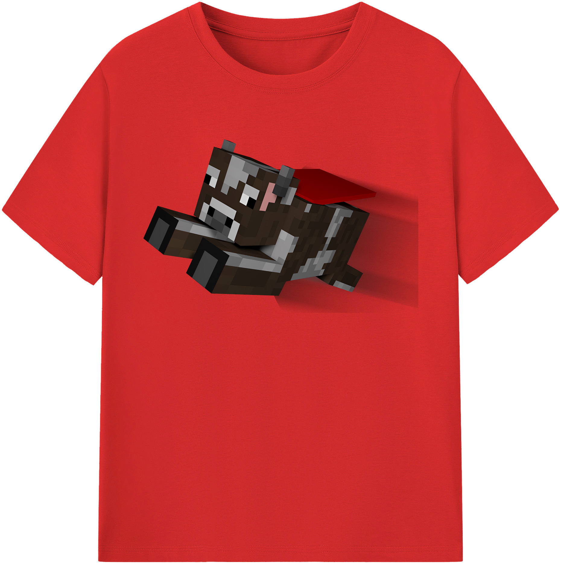（画像用） マインクラフト ブロックの世界 Minecraft MC Block world 綿100％半袖Tシャツ（フロントプリント）