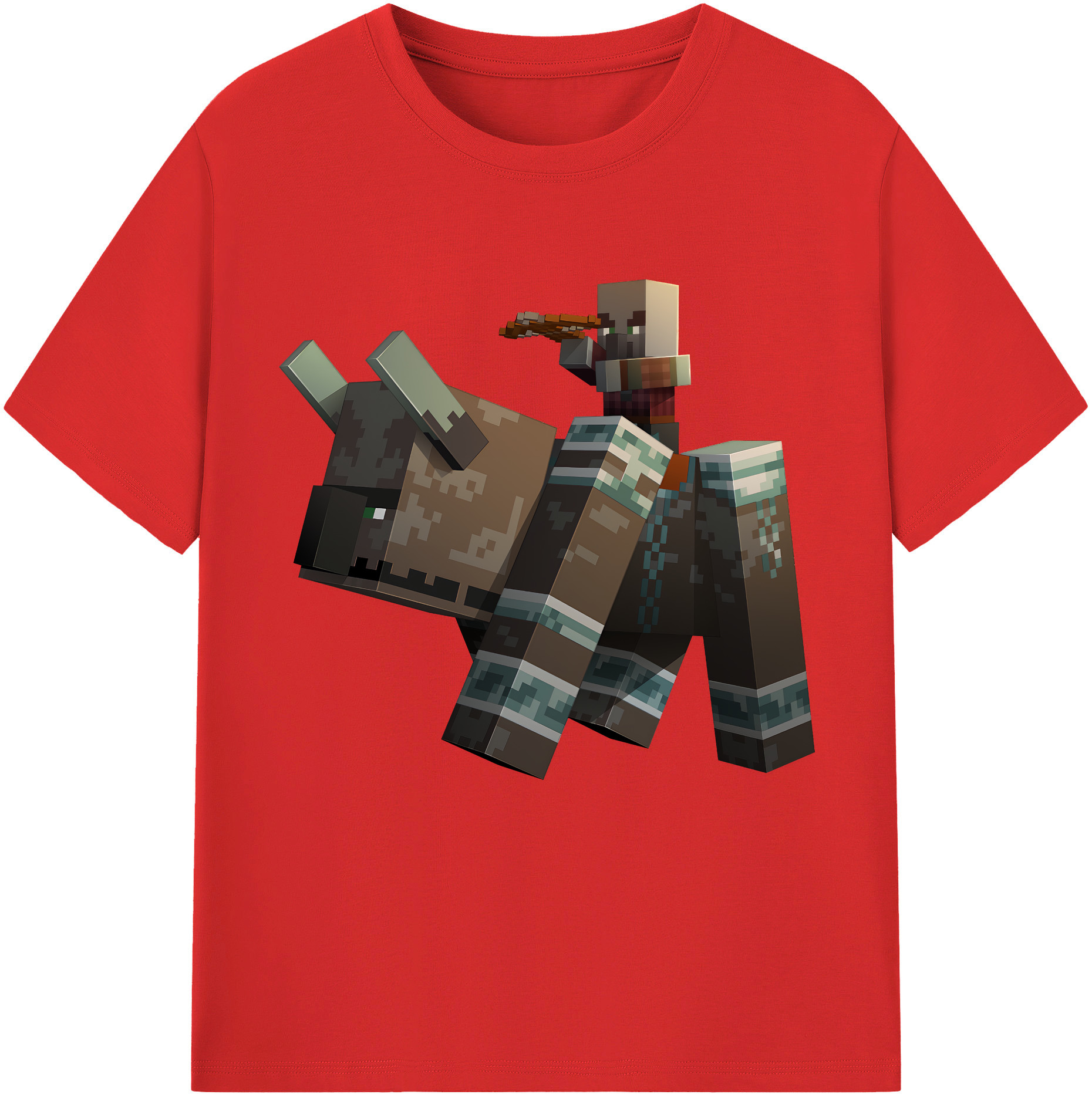 （画像用） マインクラフト ブロックの世界 Minecraft MC Block world 綿100％半袖Tシャツ（フロントプリント）