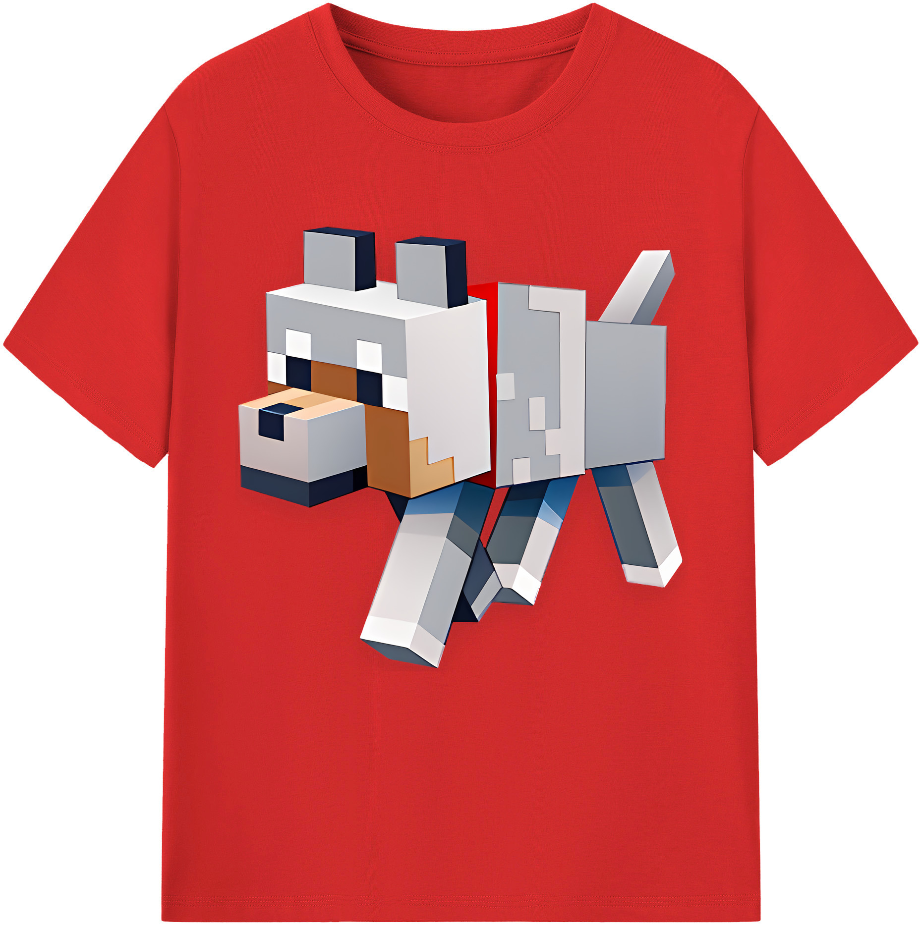 （画像用） マインクラフト ブロックの世界 Minecraft MC Block world 綿100％半袖Tシャツ（フロントプリント）