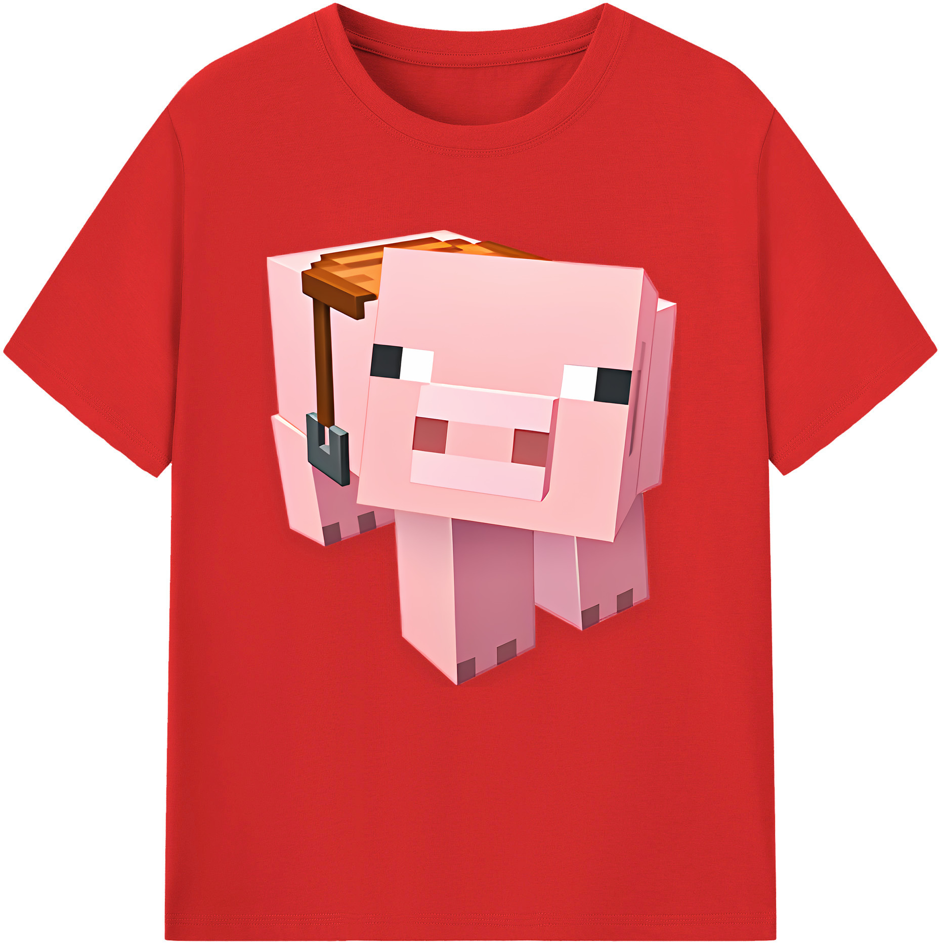 （画像用） マインクラフト ブロックの世界 Minecraft MC Block world 綿100％半袖Tシャツ（フロントプリント）
