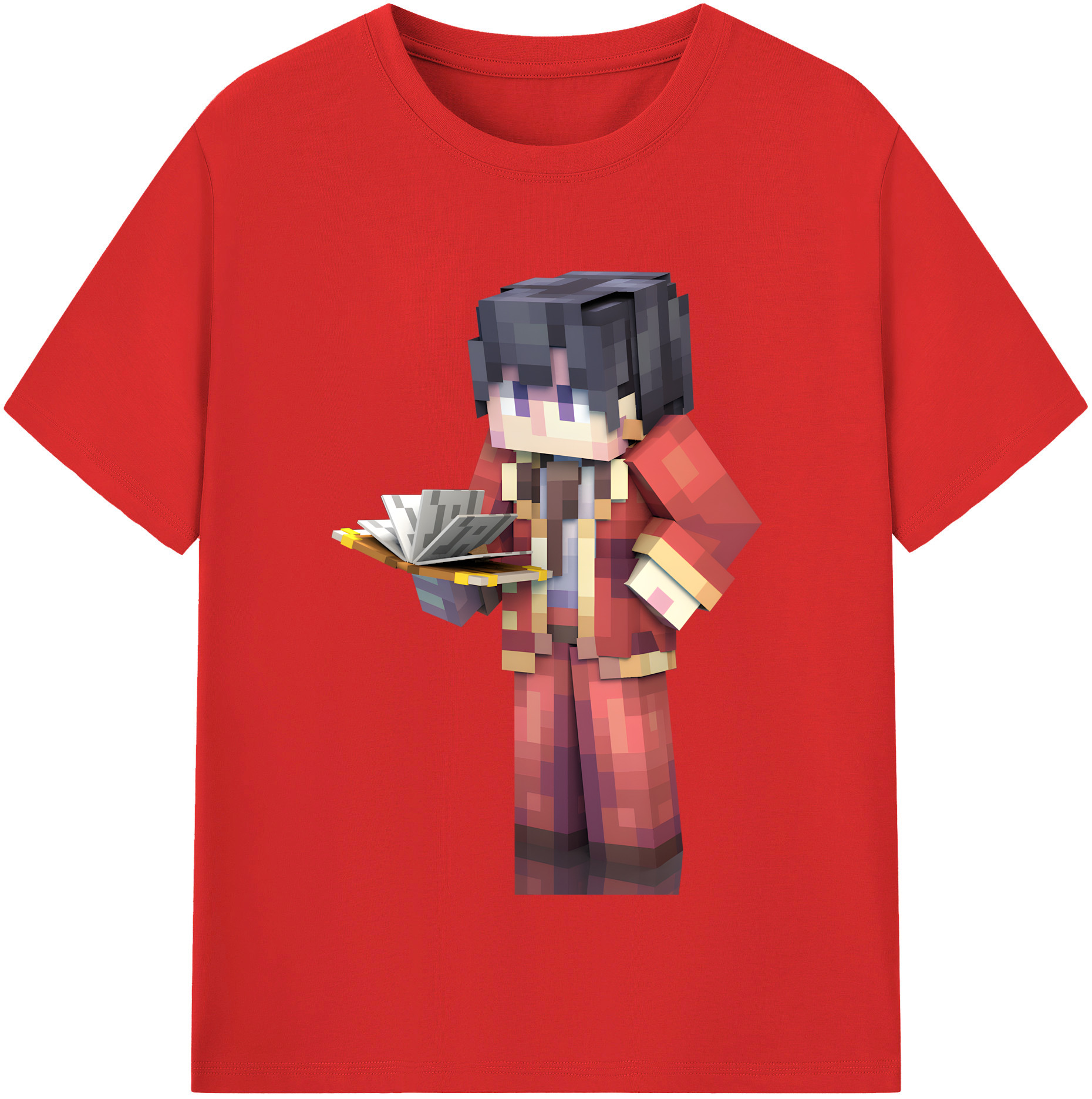 （画像用） マインクラフト ブロックの世界 Minecraft MC Block world 綿100％半袖Tシャツ（フロントプリント）