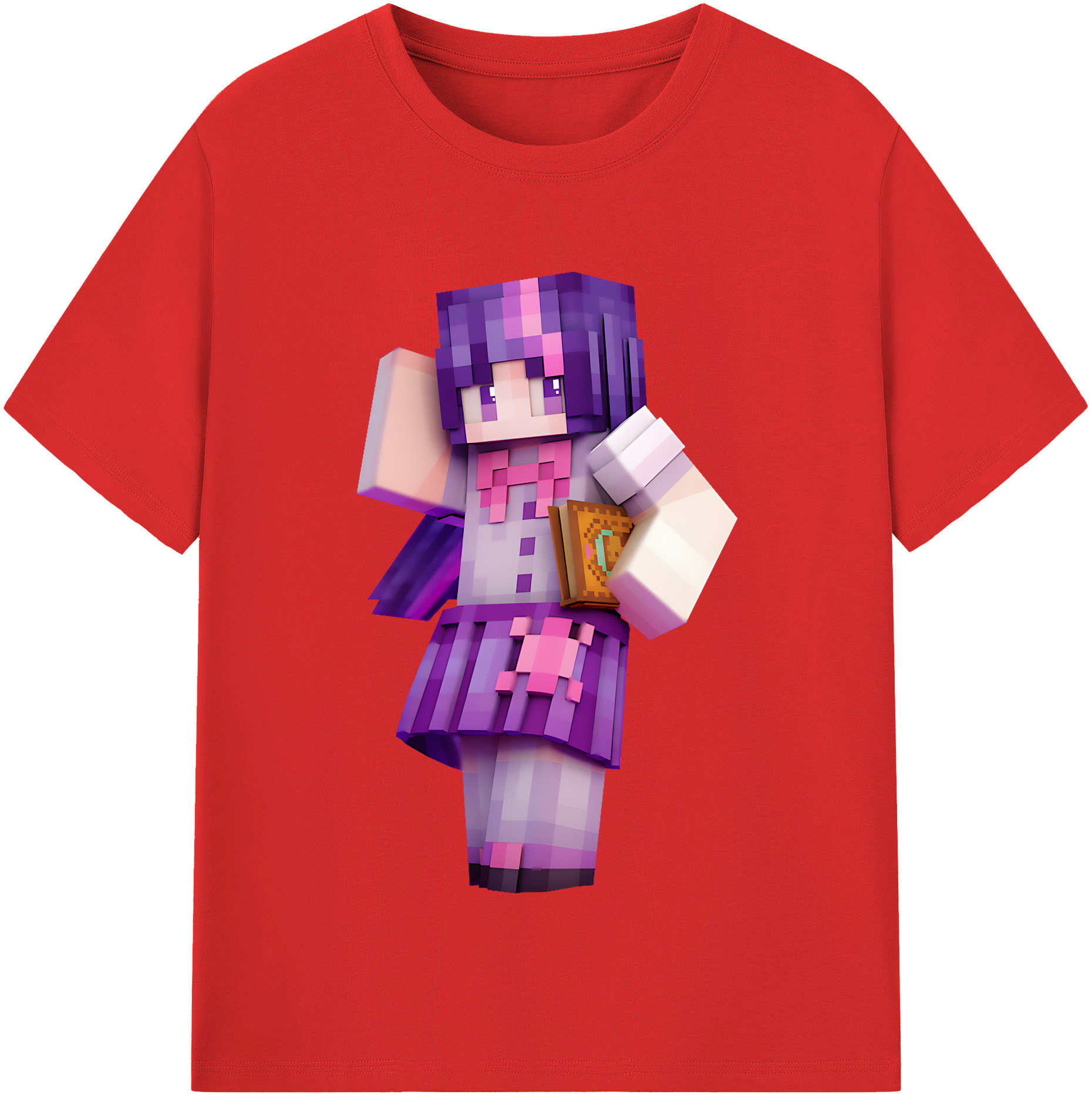 （画像用） マインクラフト ブロックの世界 Minecraft MC Block world 綿100％半袖Tシャツ（フロントプリント）