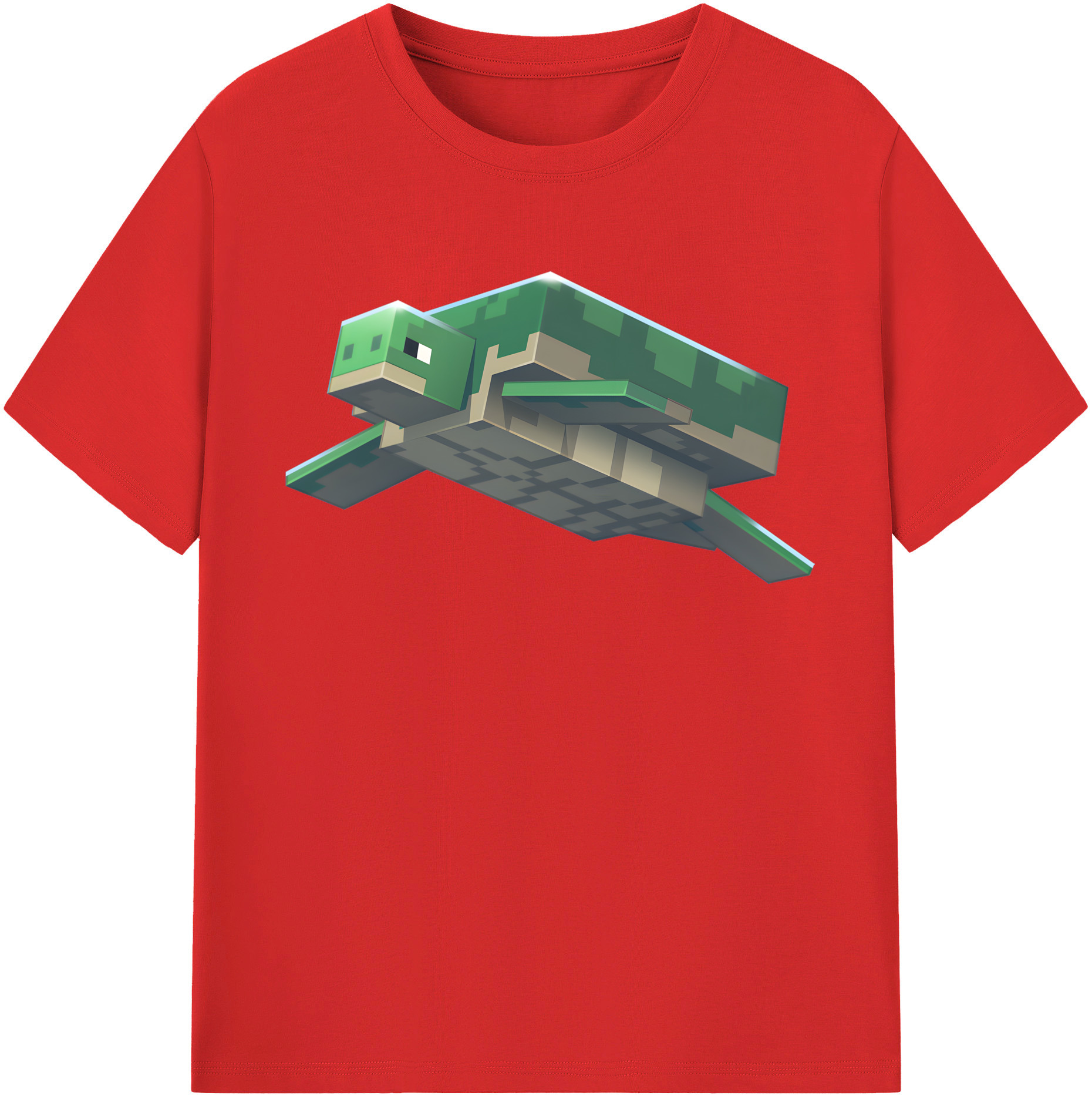 （画像用） マインクラフト ブロックの世界 Minecraft MC Block world 綿100％半袖Tシャツ（フロントプリント）