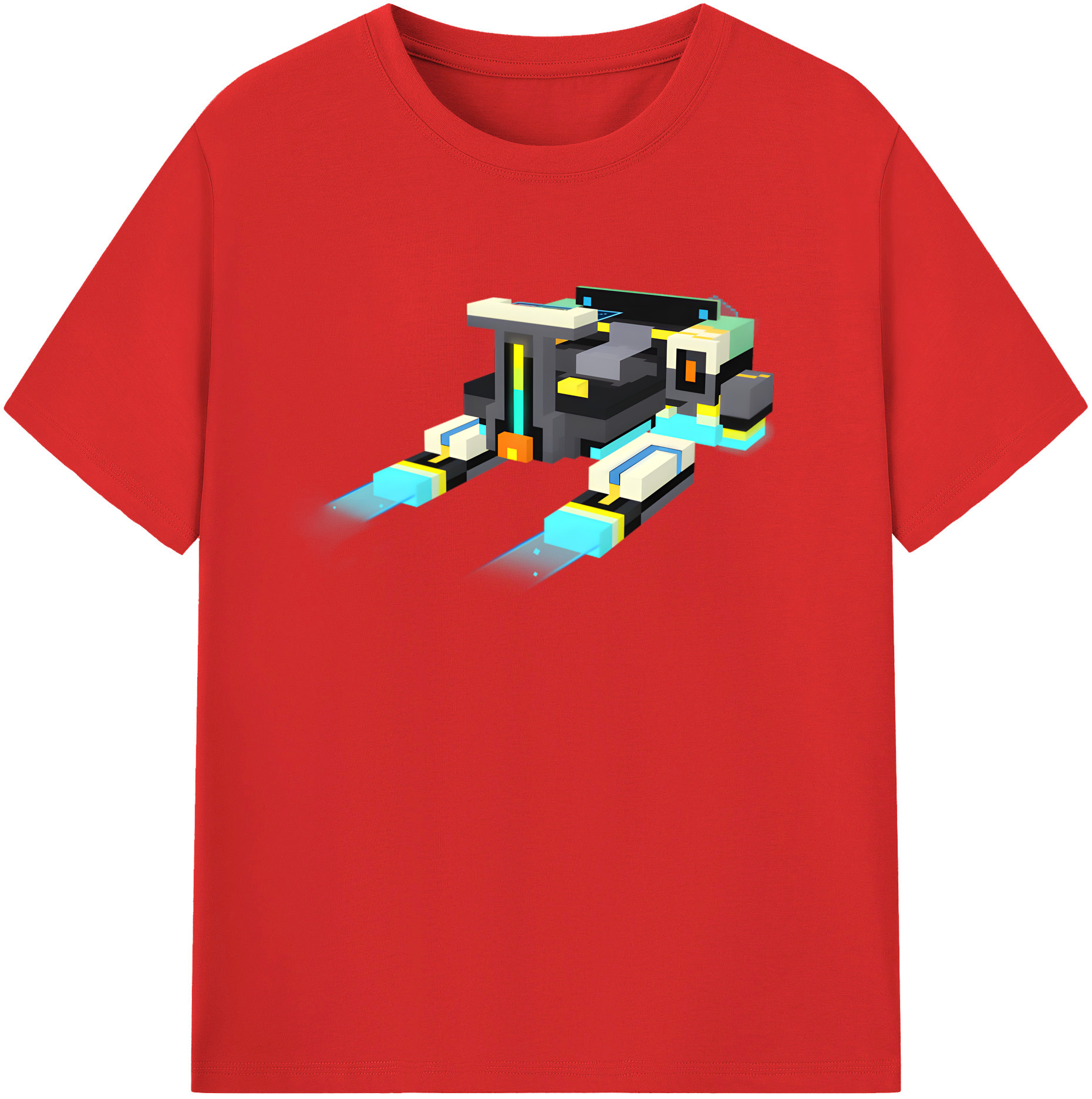 （画像用） マインクラフト ブロックの世界 Minecraft MC Block world 綿100％半袖Tシャツ（フロントプリント）