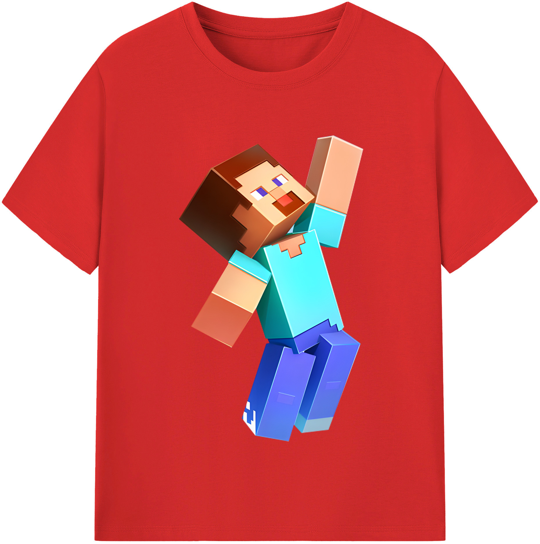 （画像用） マインクラフト ブロックの世界 Minecraft MC Block world 綿100％半袖Tシャツ（フロントプリント）