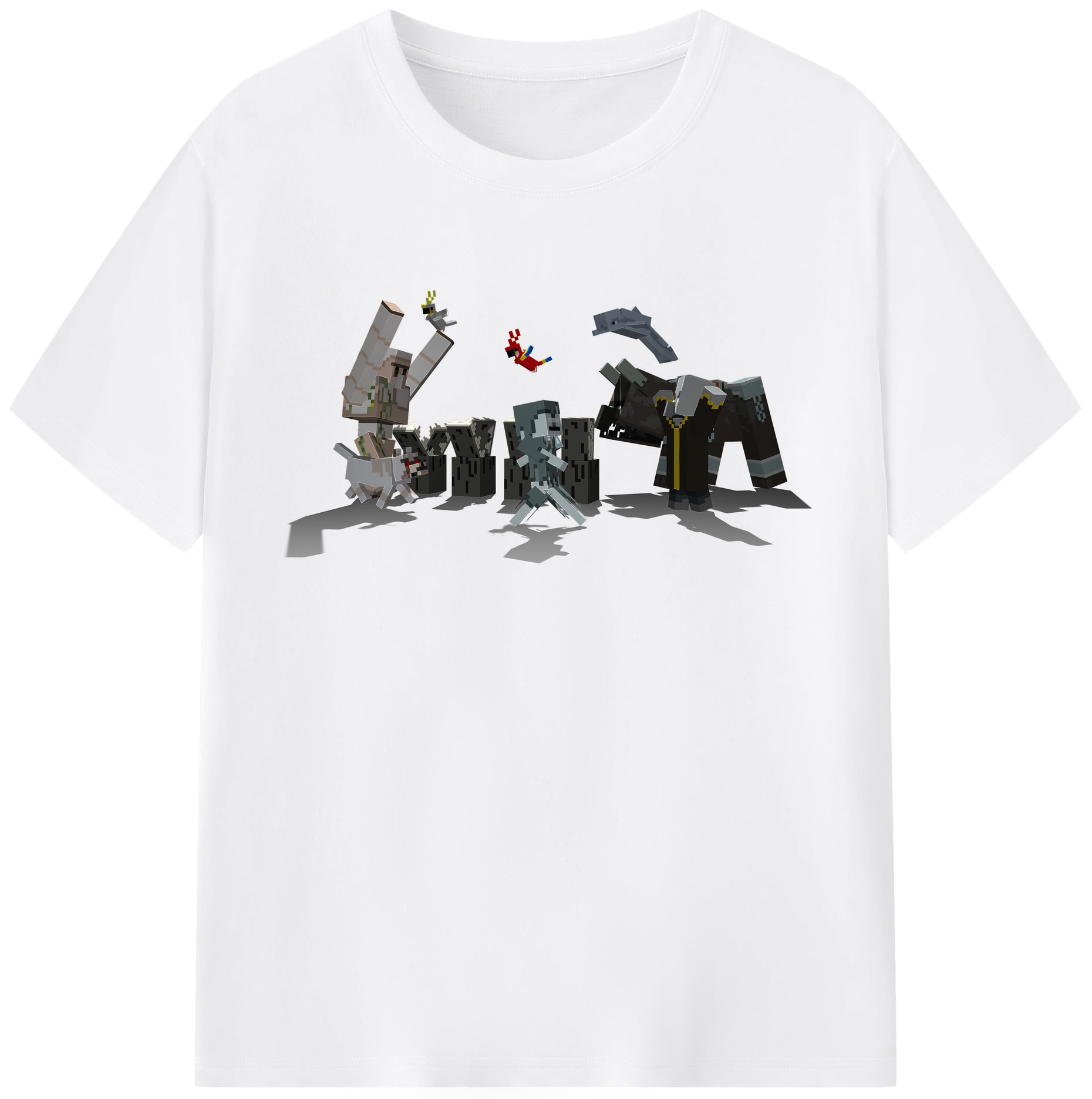（画像用） マインクラフト ブロックの世界 Minecraft MC Block world 綿100％半袖Tシャツ（フロントプリント）