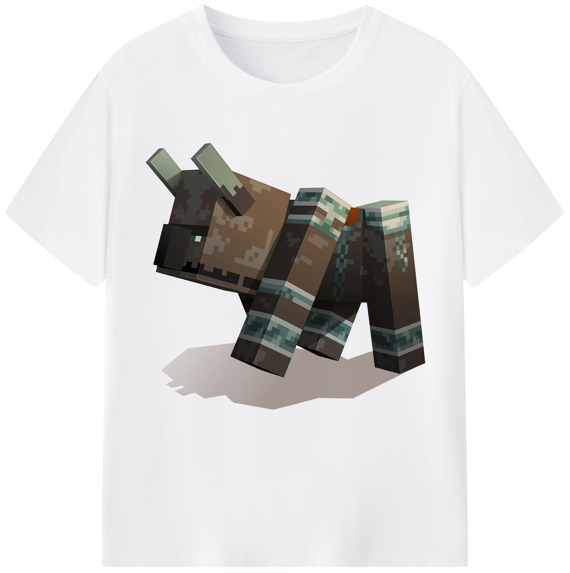 （画像用） マインクラフト ブロックの世界 Minecraft MC Block world 綿100％半袖Tシャツ（フロントプリント）