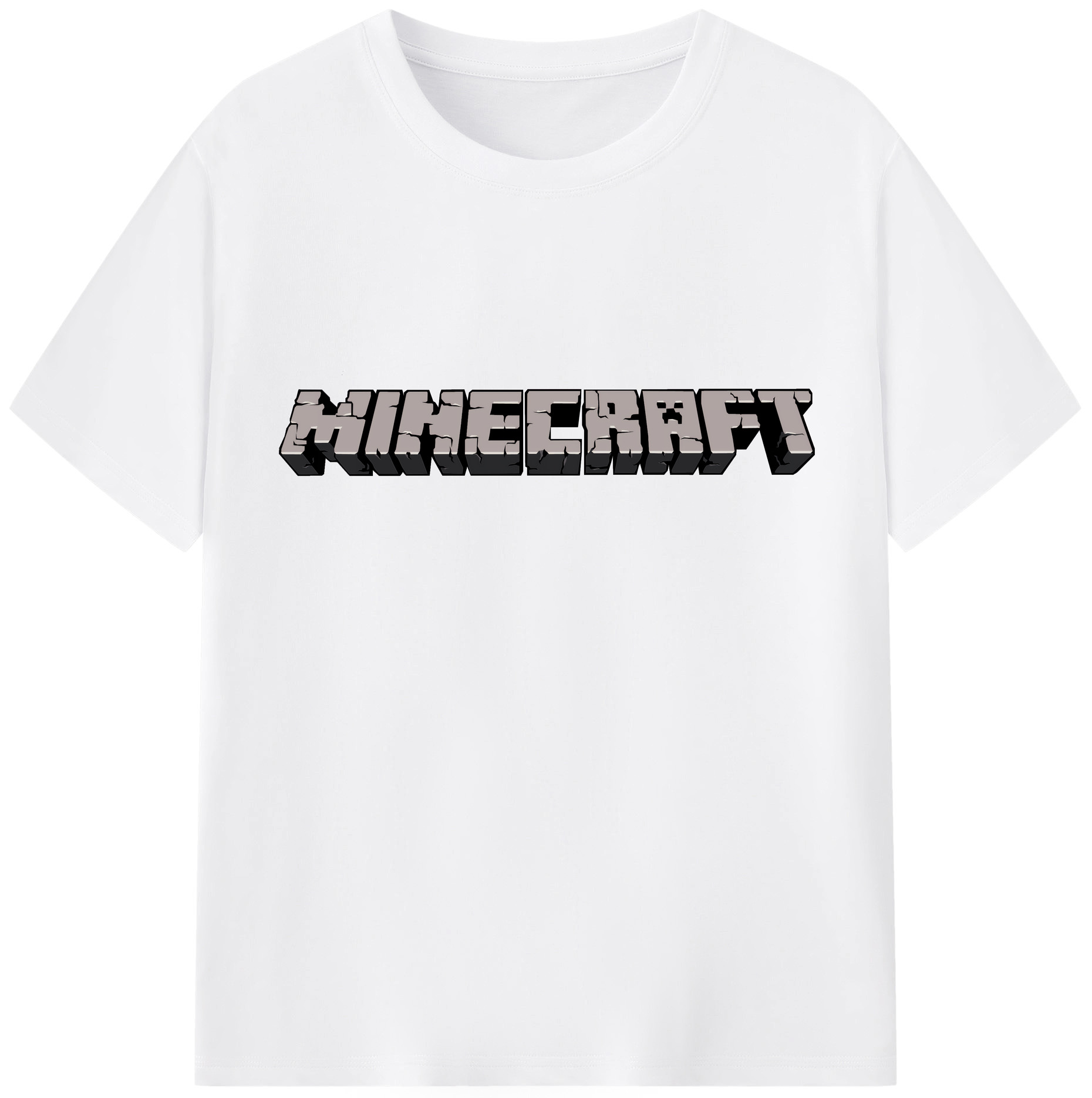 （画像用） マインクラフト ブロックの世界 Minecraft MC Block world 綿100％半袖Tシャツ（フロントプリント）