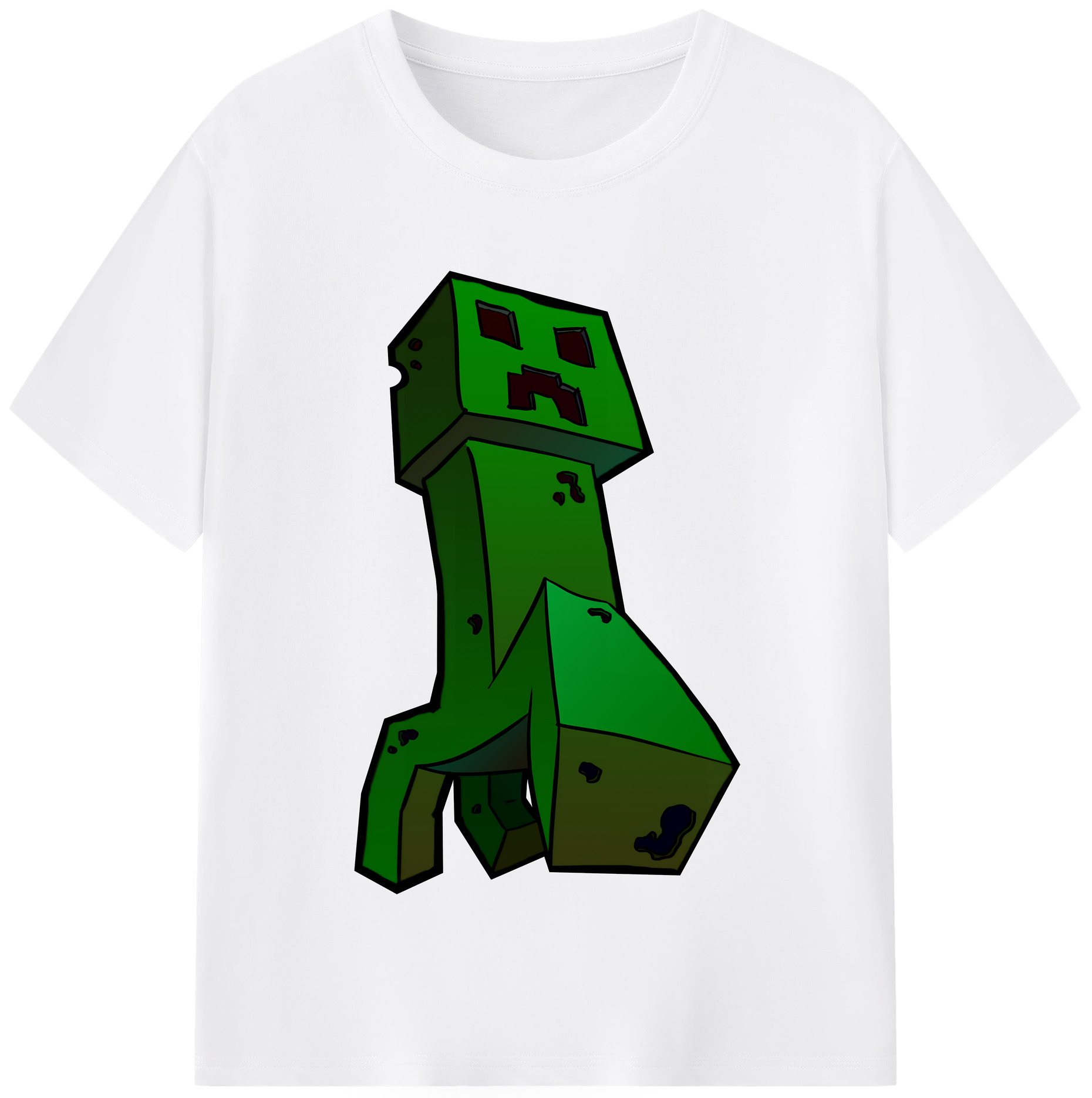 （画像用） マインクラフト ブロックの世界 Minecraft MC Block world 綿100％半袖Tシャツ（フロントプリント）