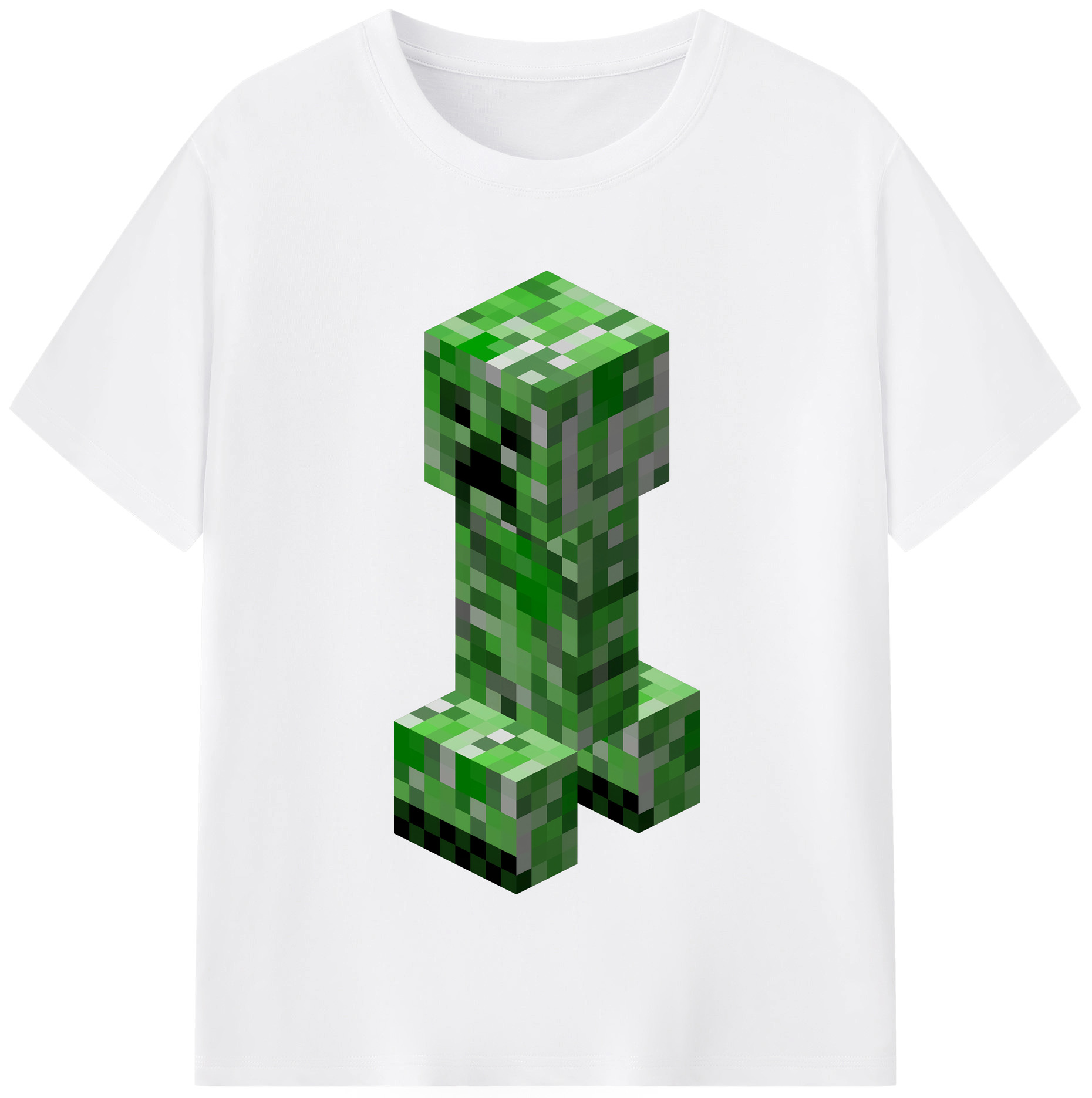 （画像用） マインクラフト ブロックの世界 Minecraft MC Block world 綿100％半袖Tシャツ（フロントプリント）