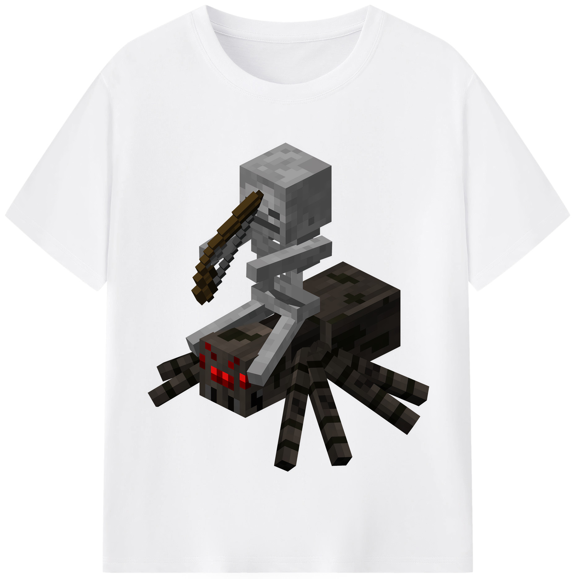 （画像用） マインクラフト ブロックの世界 Minecraft MC Block world 綿100％半袖Tシャツ（フロントプリント）
