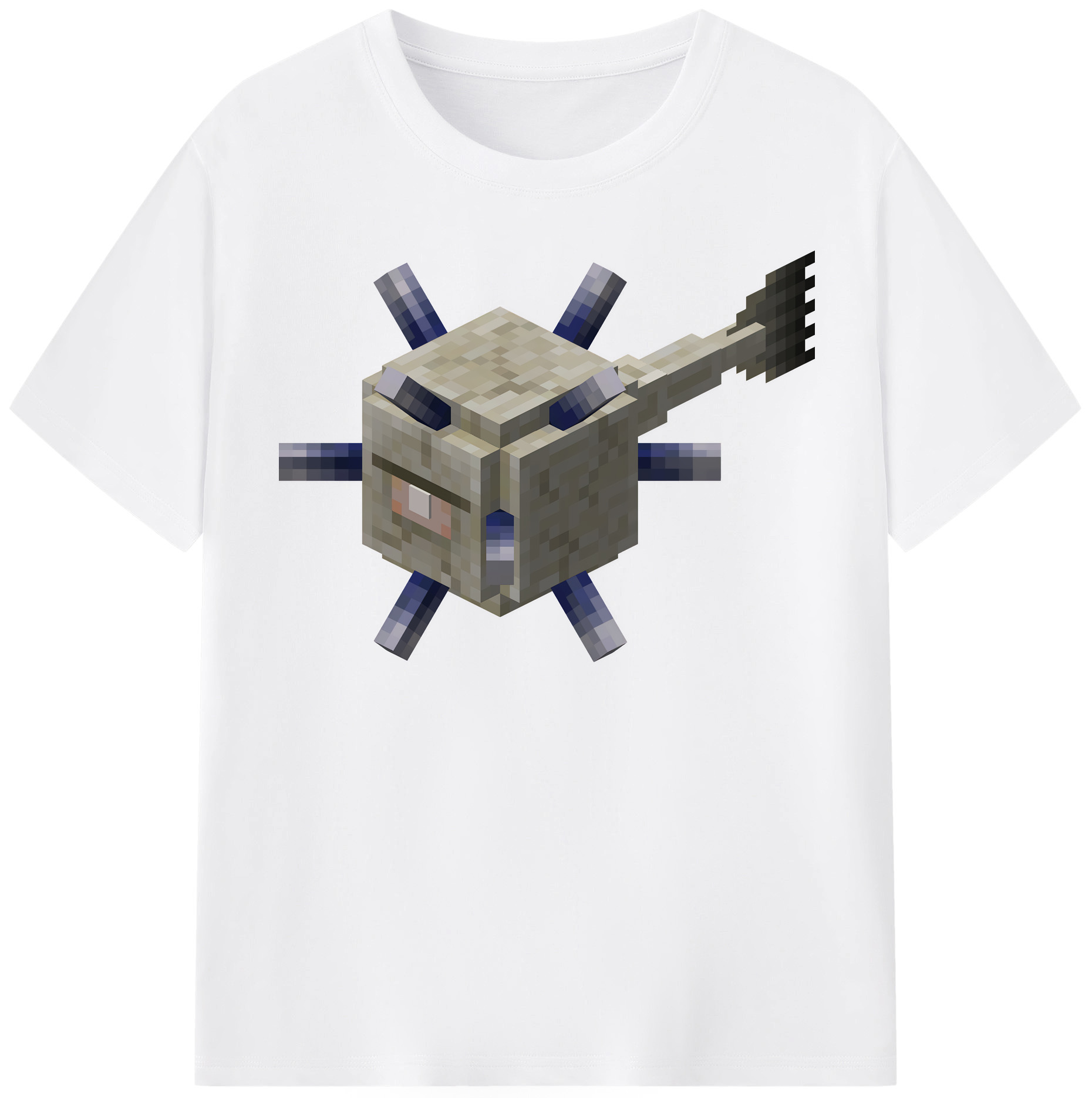 （画像用） マインクラフト ブロックの世界 Minecraft MC Block world 綿100％半袖Tシャツ（フロントプリント）