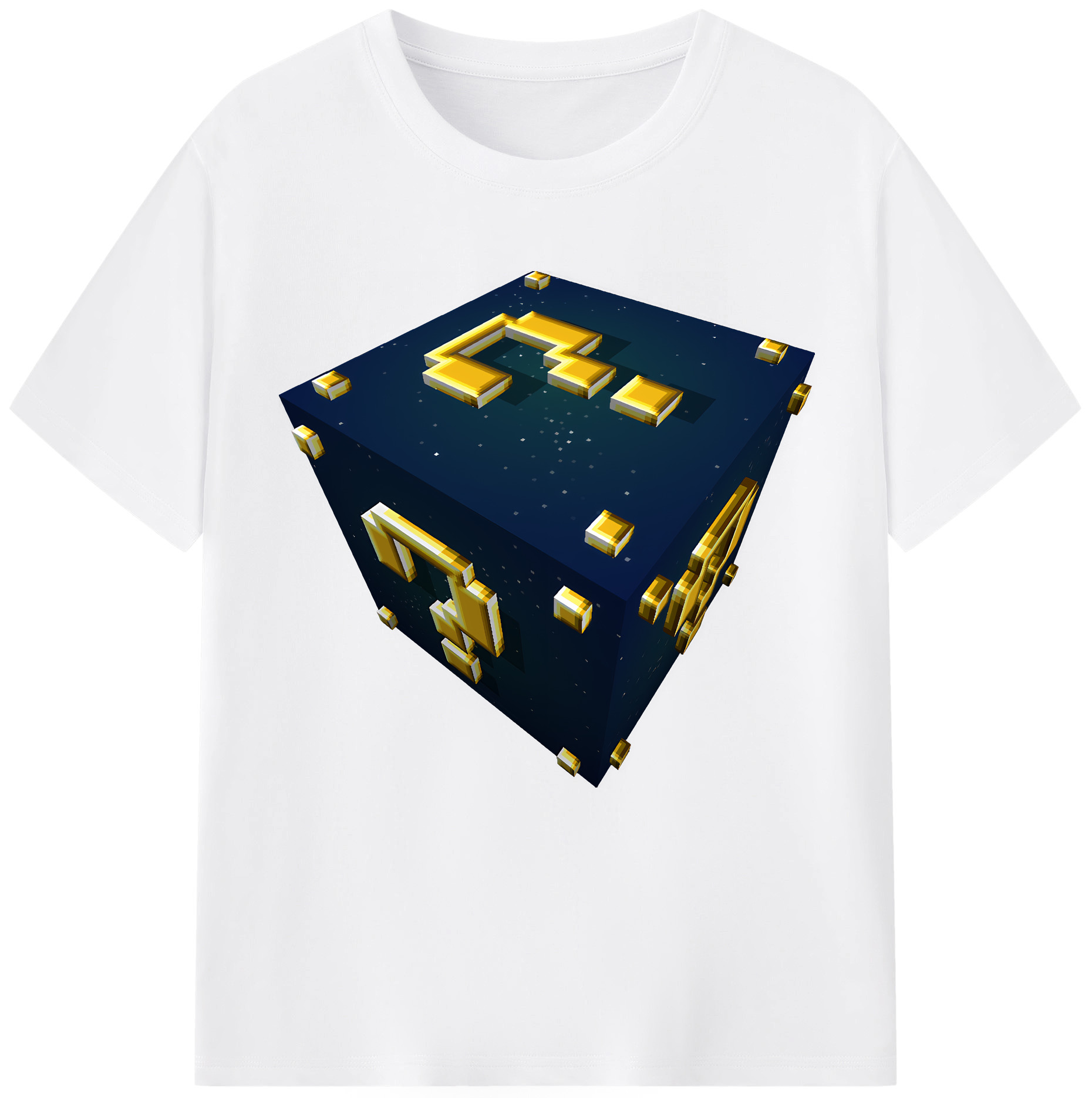 （画像用） マインクラフト ブロックの世界 Minecraft MC Block world 綿100％半袖Tシャツ（フロントプリント）