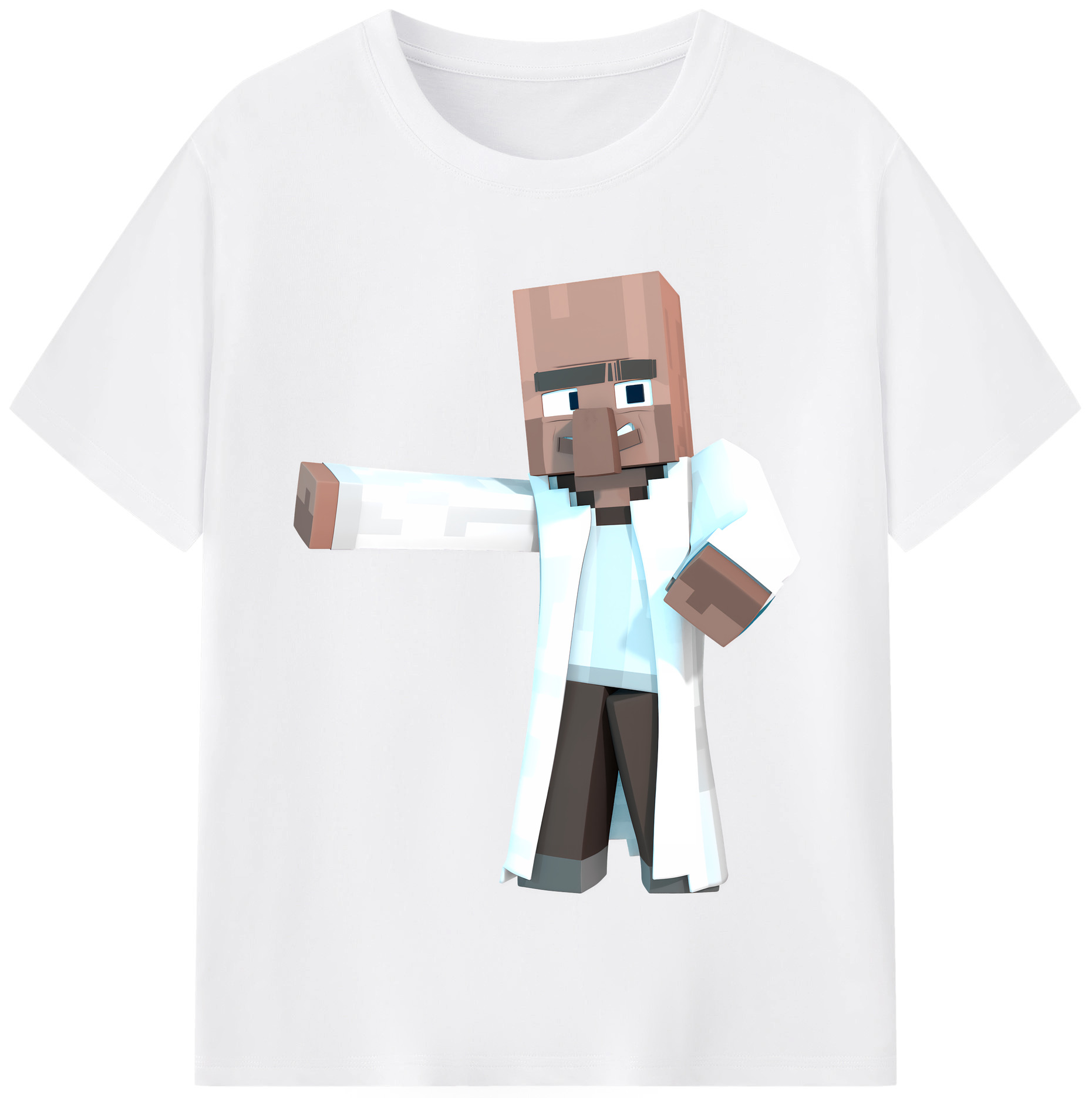 （画像用） マインクラフト ブロックの世界 Minecraft MC Block world 綿100％半袖Tシャツ（フロントプリント）