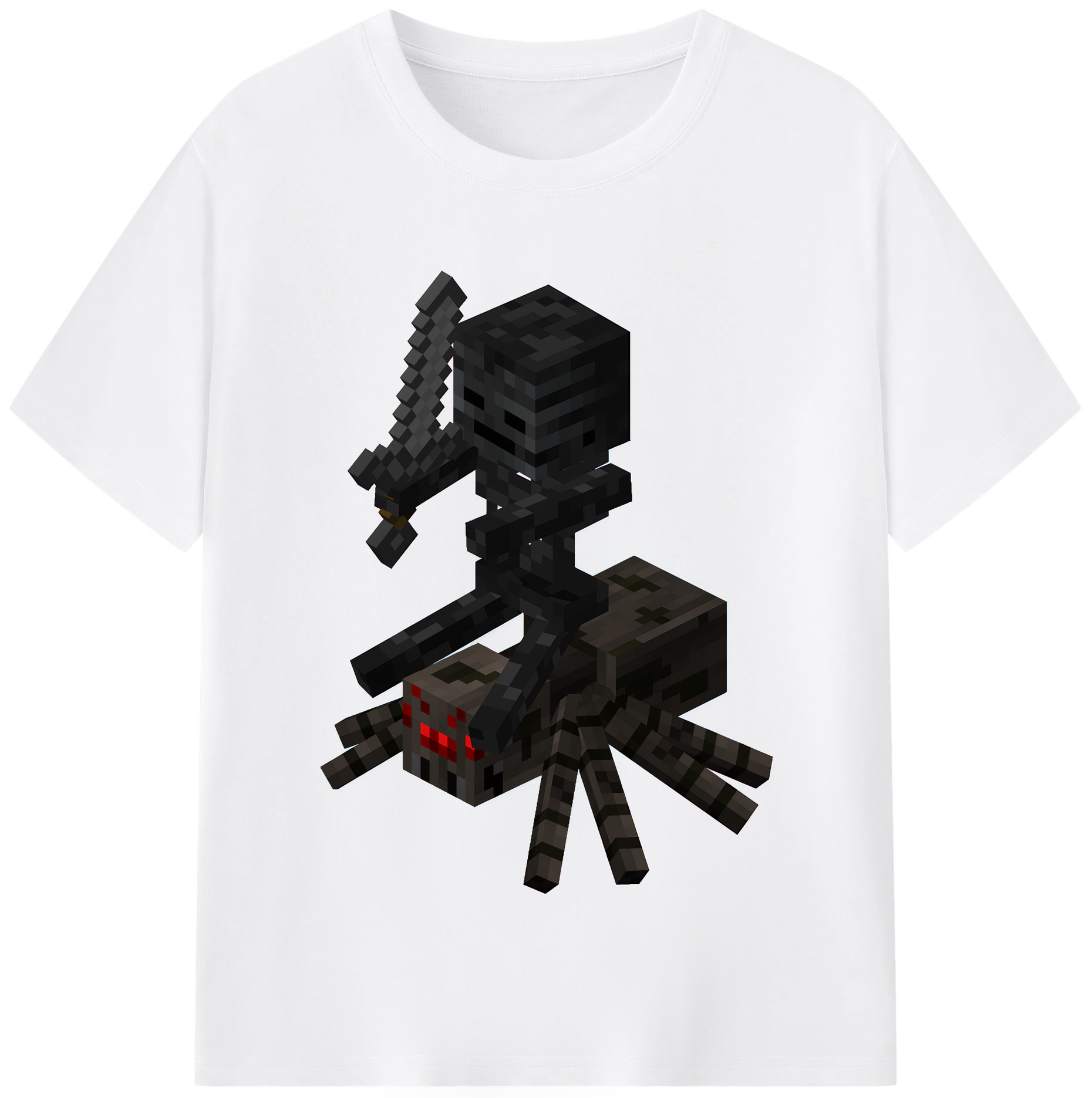 （画像用） マインクラフト ブロックの世界 Minecraft MC Block world 綿100％半袖Tシャツ（フロントプリント）
