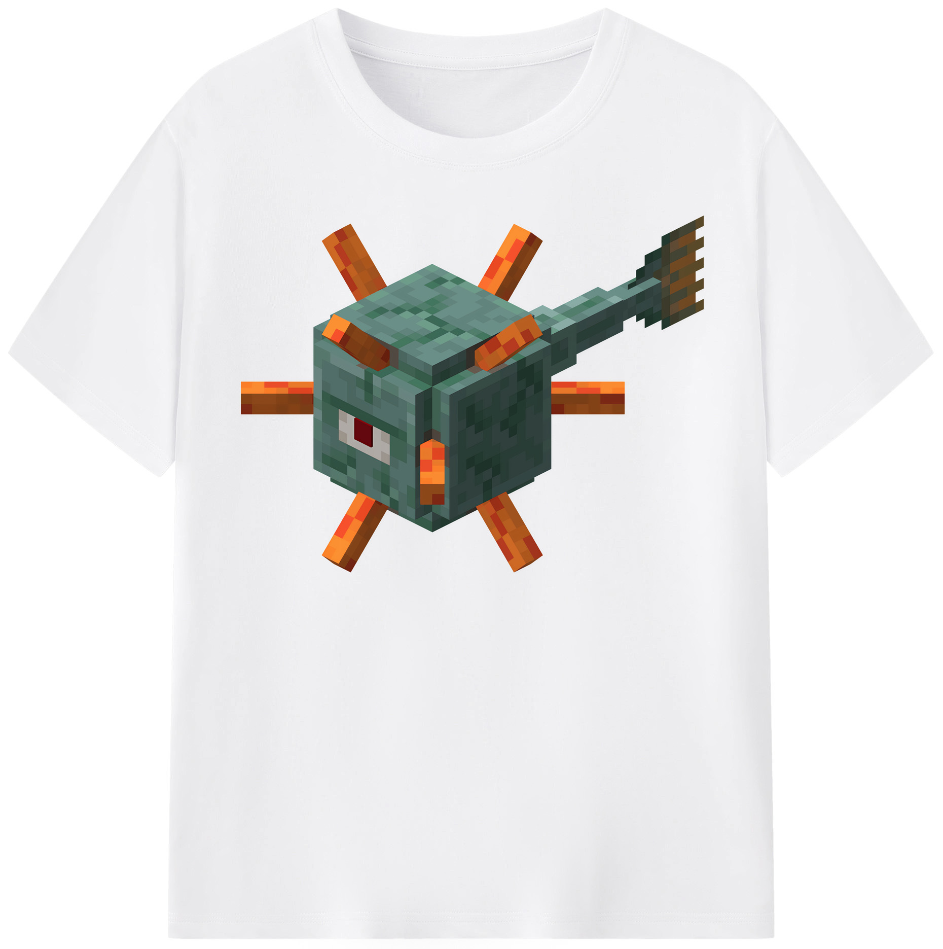 （画像用） マインクラフト ブロックの世界 Minecraft MC Block world 綿100％半袖Tシャツ（フロントプリント）