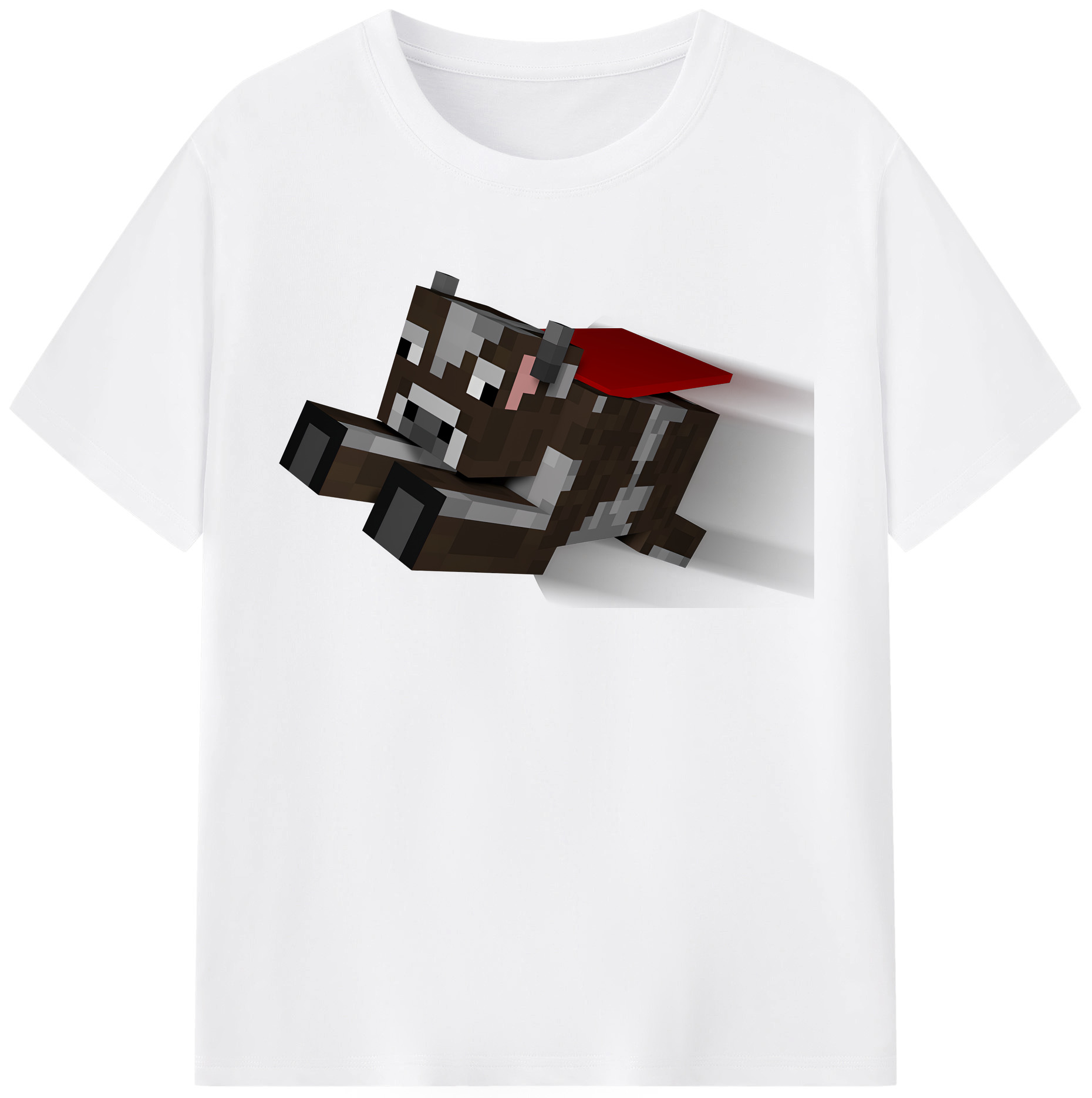 （画像用） マインクラフト ブロックの世界 Minecraft MC Block world 綿100％半袖Tシャツ（フロントプリント）