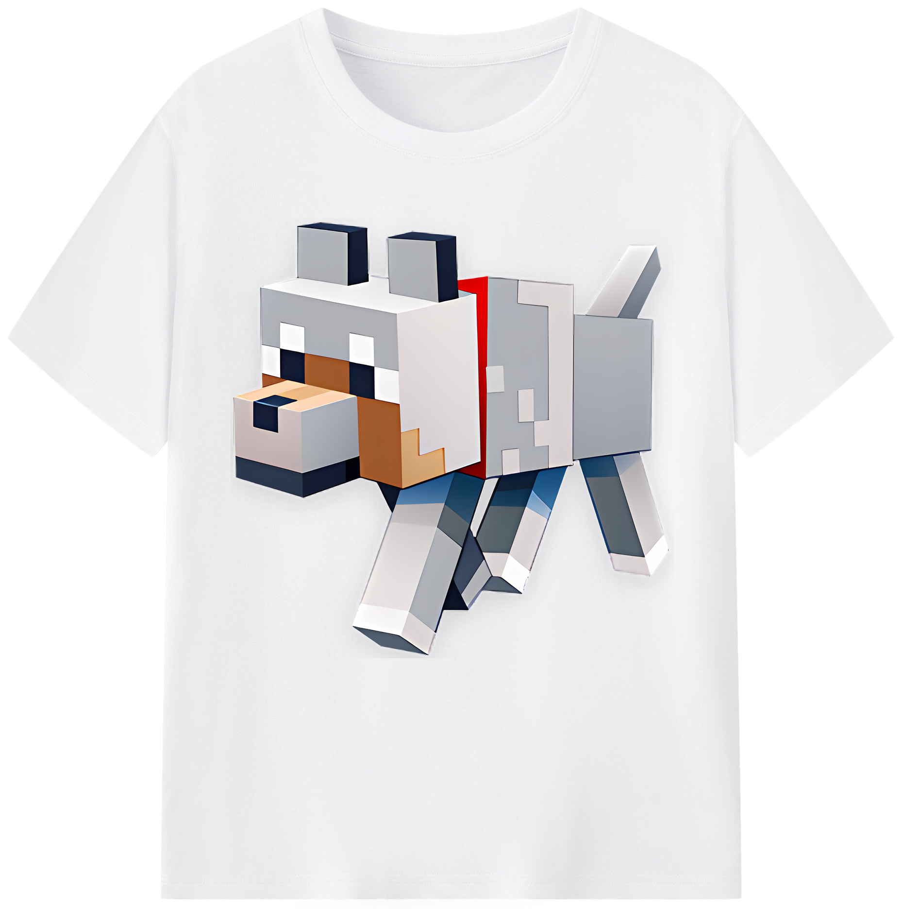 （画像用） マインクラフト ブロックの世界 Minecraft MC Block world 綿100％半袖Tシャツ（フロントプリント）