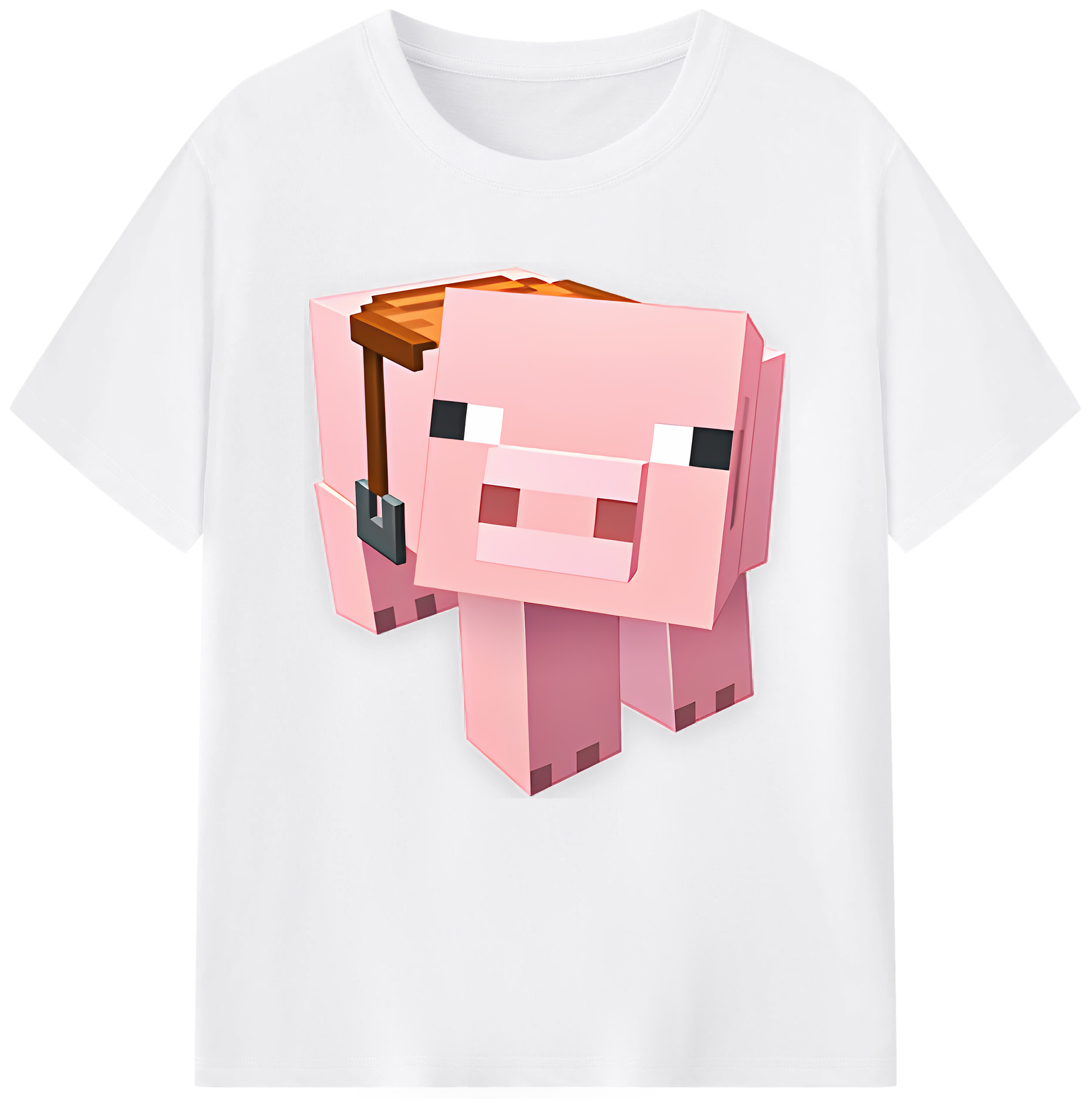 （画像用） マインクラフト ブロックの世界 Minecraft MC Block world 綿100％半袖Tシャツ（フロントプリント）