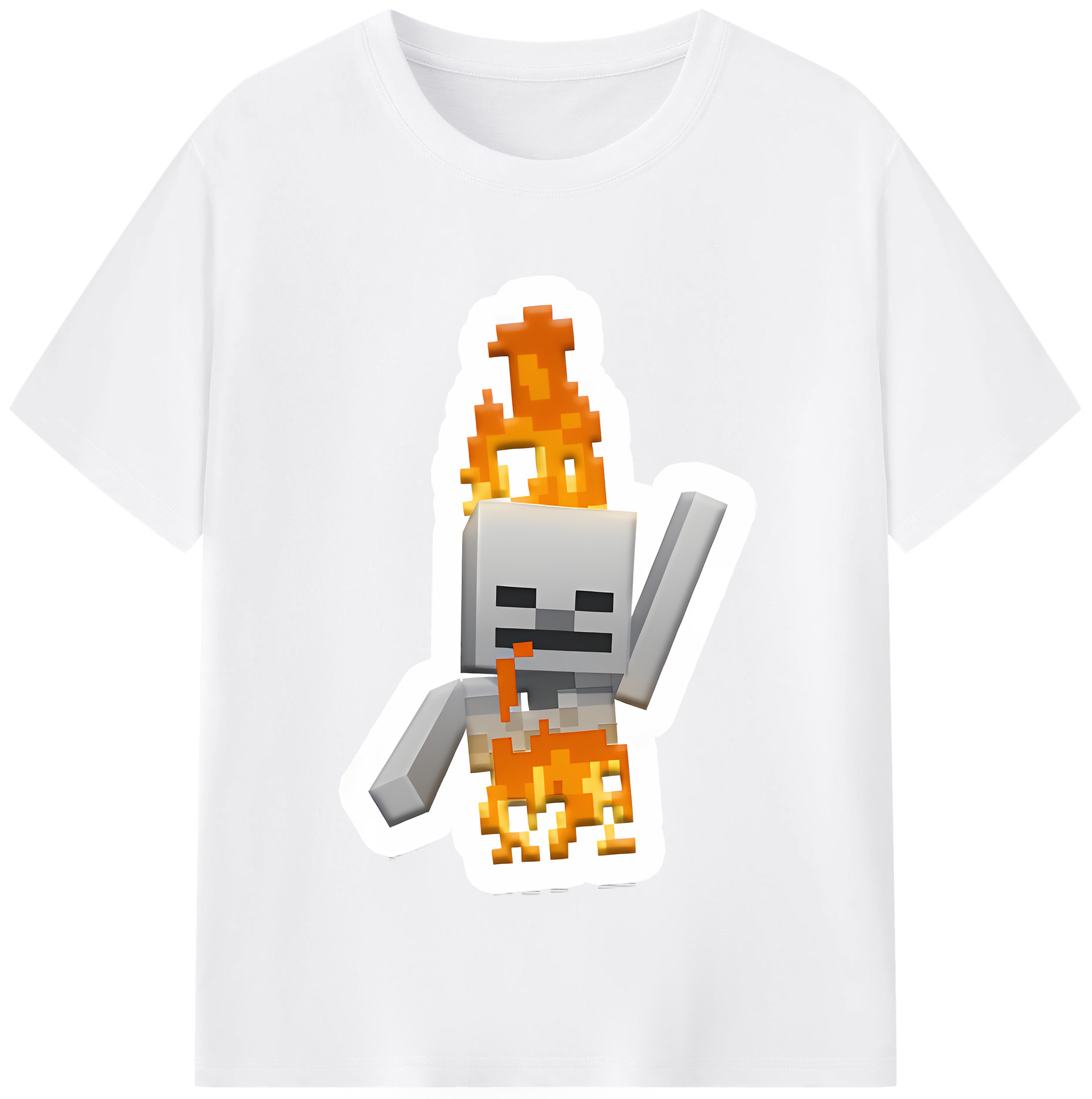 （画像用） マインクラフト ブロックの世界 Minecraft MC Block world 綿100％半袖Tシャツ（フロントプリント）
