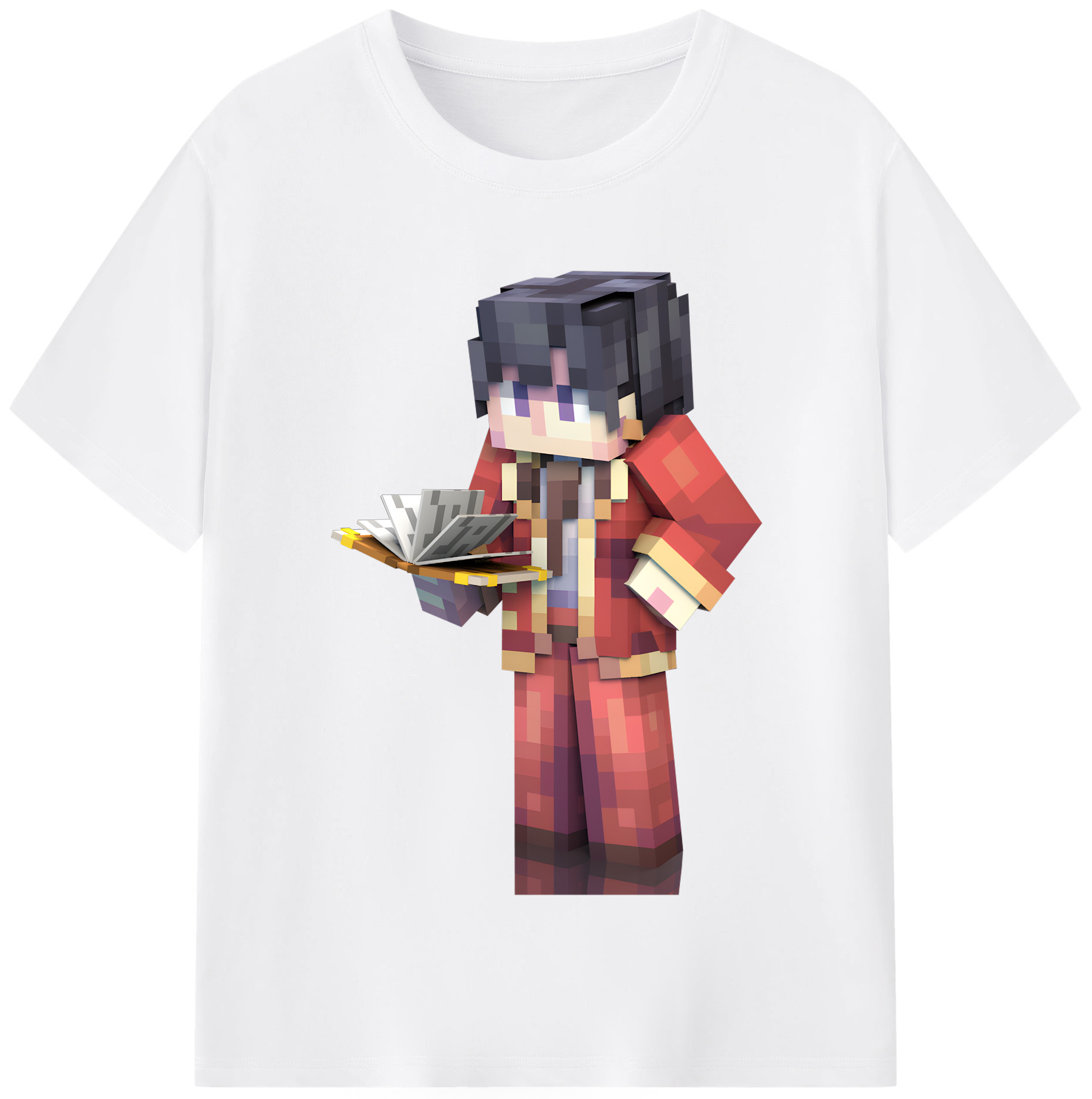 （画像用） マインクラフト ブロックの世界 Minecraft MC Block world 綿100％半袖Tシャツ（フロントプリント）