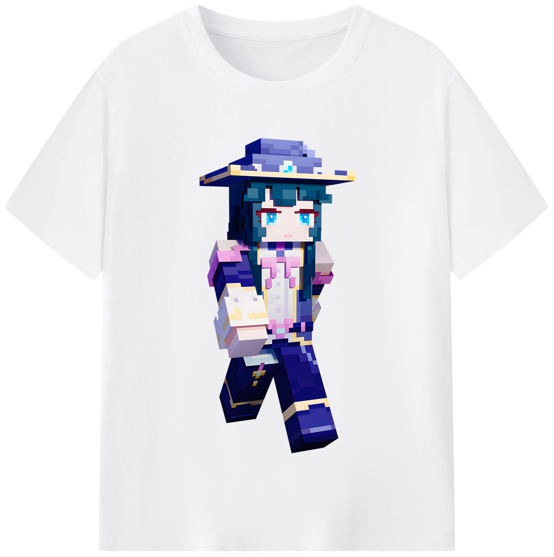 （画像用） マインクラフト ブロックの世界 Minecraft MC Block world 綿100％半袖Tシャツ（フロントプリント）