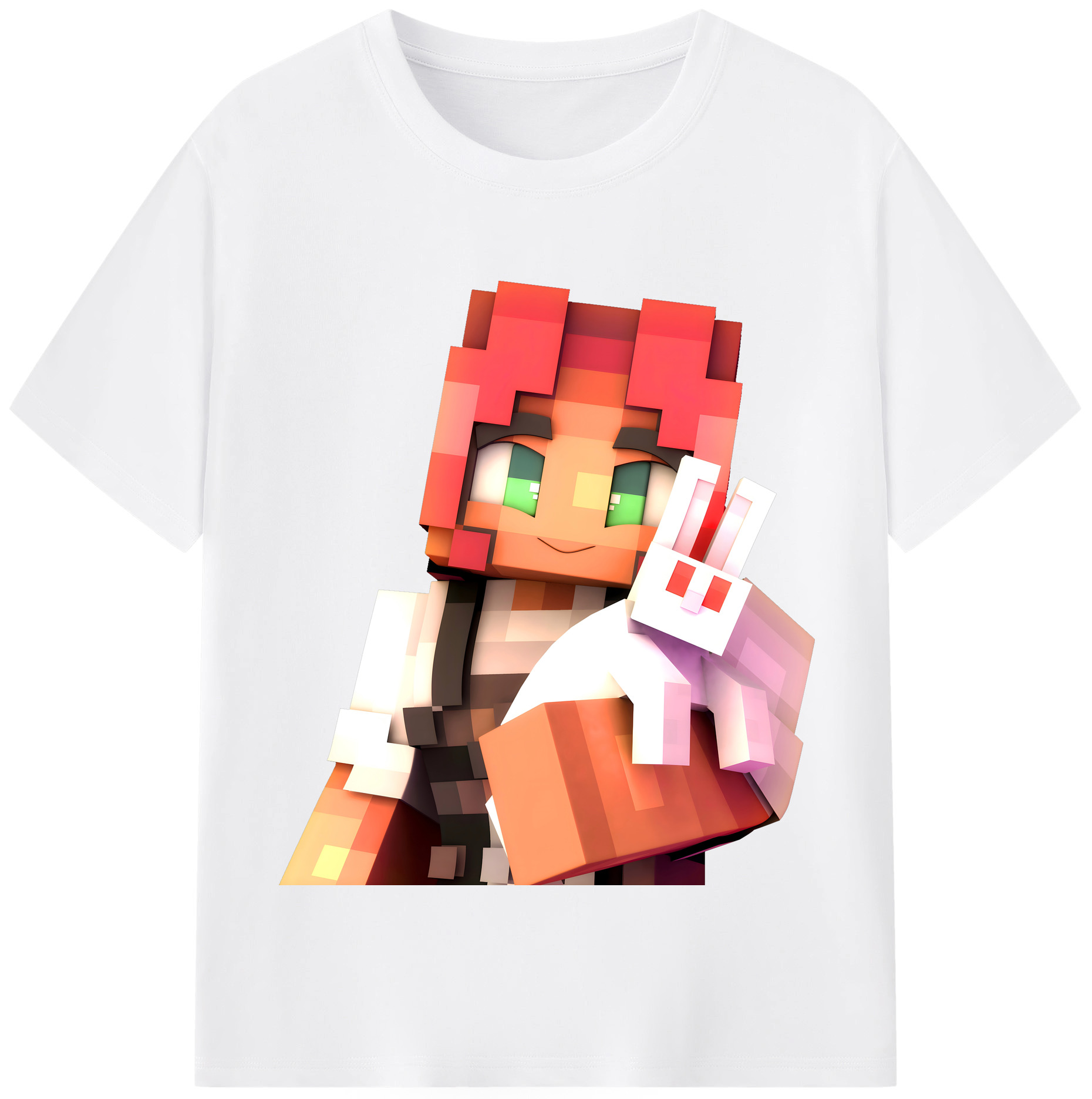 （画像用） マインクラフト ブロックの世界 Minecraft MC Block world 綿100％半袖Tシャツ（フロントプリント）