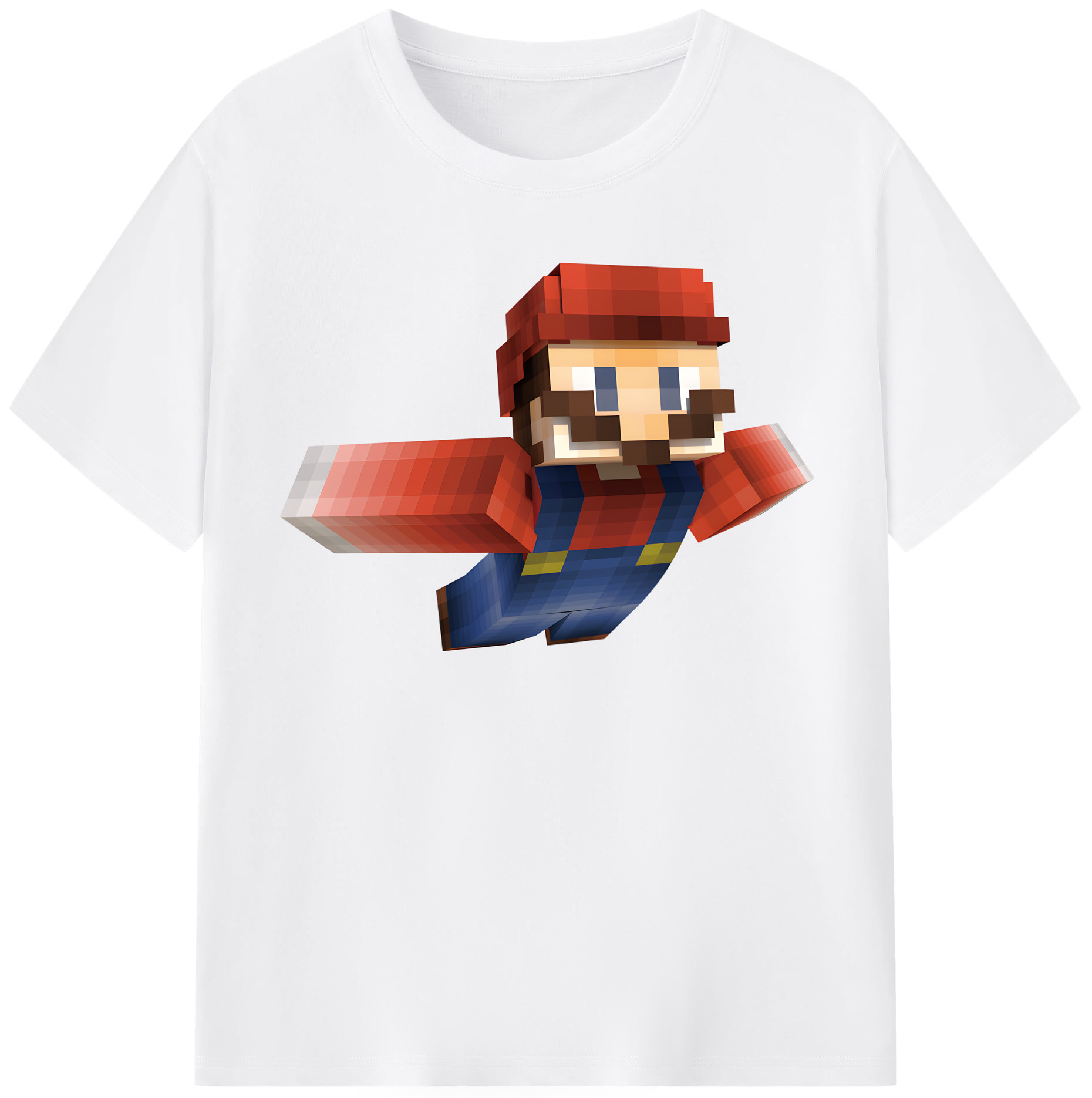 （画像用） マインクラフト ブロックの世界 Minecraft MC Block world 綿100％半袖Tシャツ（フロントプリント）