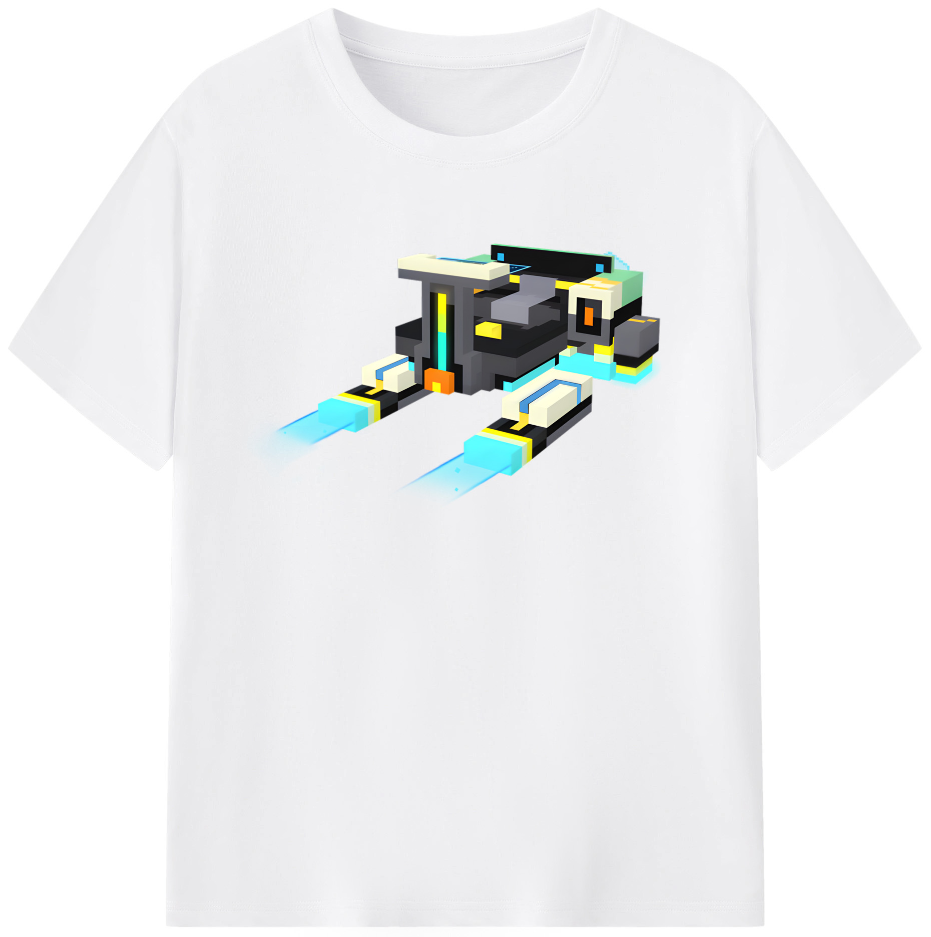 （画像用） マインクラフト ブロックの世界 Minecraft MC Block world 綿100％半袖Tシャツ（フロントプリント）