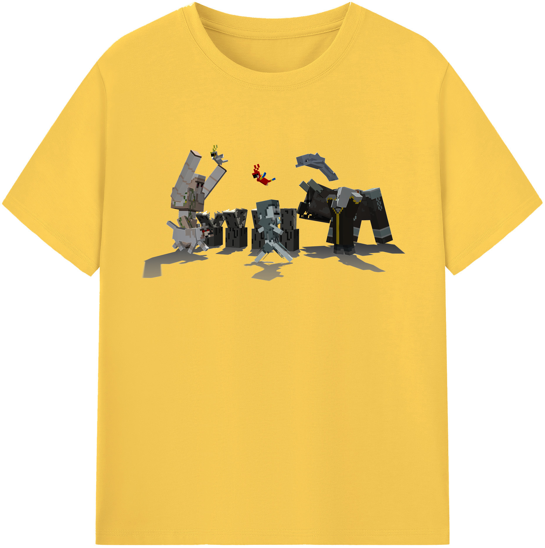 （画像用） マインクラフト ブロックの世界 Minecraft MC Block world 綿100％半袖Tシャツ（フロントプリント）