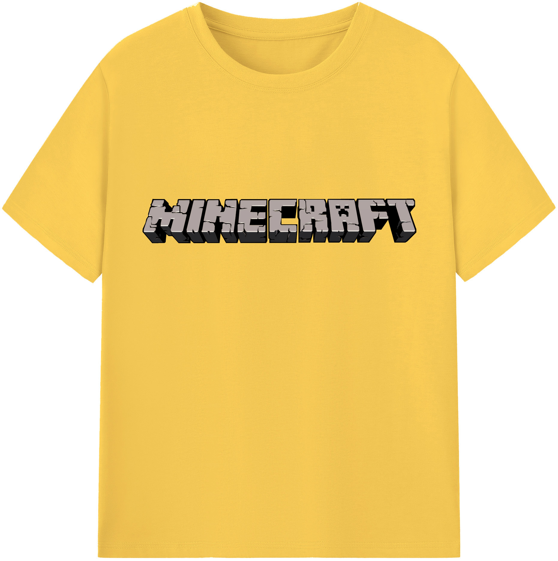 （画像用） マインクラフト ブロックの世界 Minecraft MC Block world 綿100％半袖Tシャツ（フロントプリント）