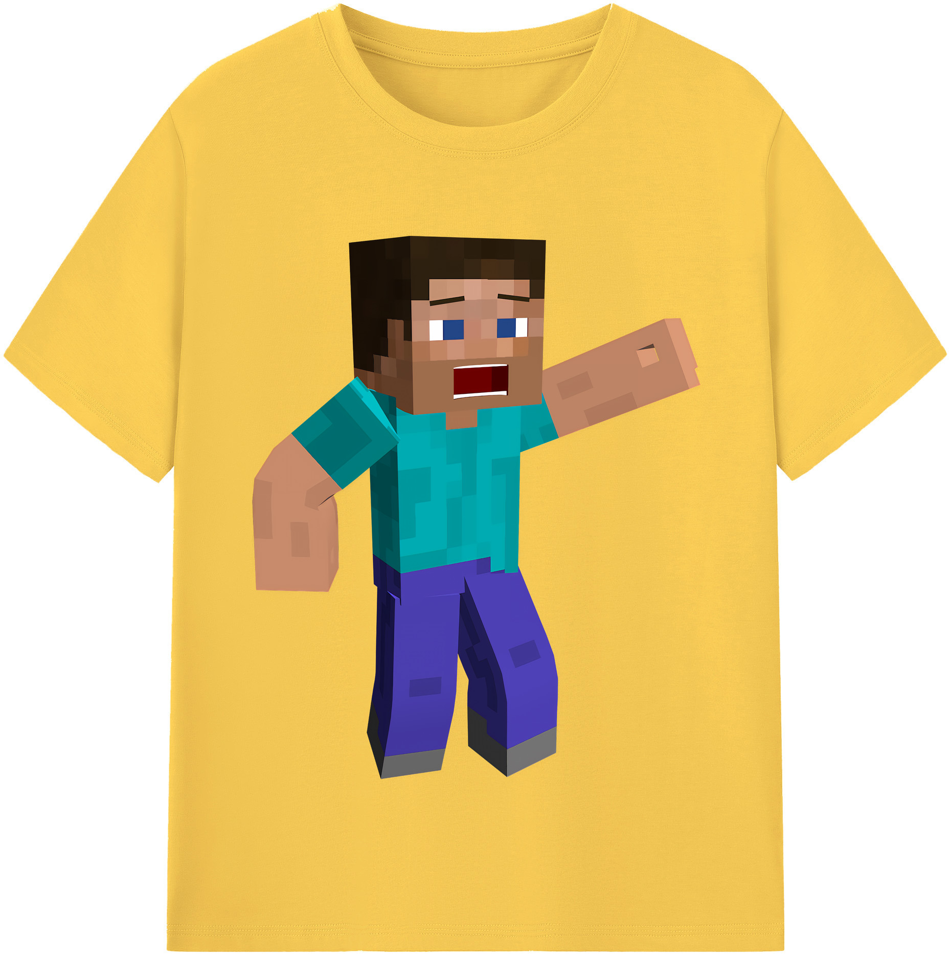 （画像用） マインクラフト ブロックの世界 Minecraft MC Block world 綿100％半袖Tシャツ（フロントプリント）