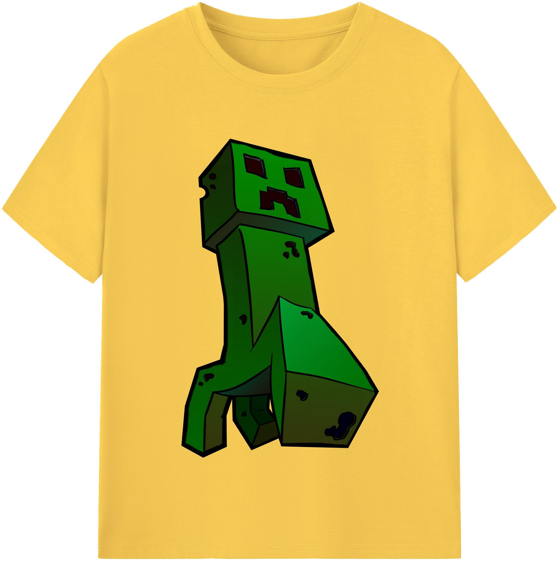 （画像用） マインクラフト ブロックの世界 Minecraft MC Block world 綿100％半袖Tシャツ（フロントプリント）